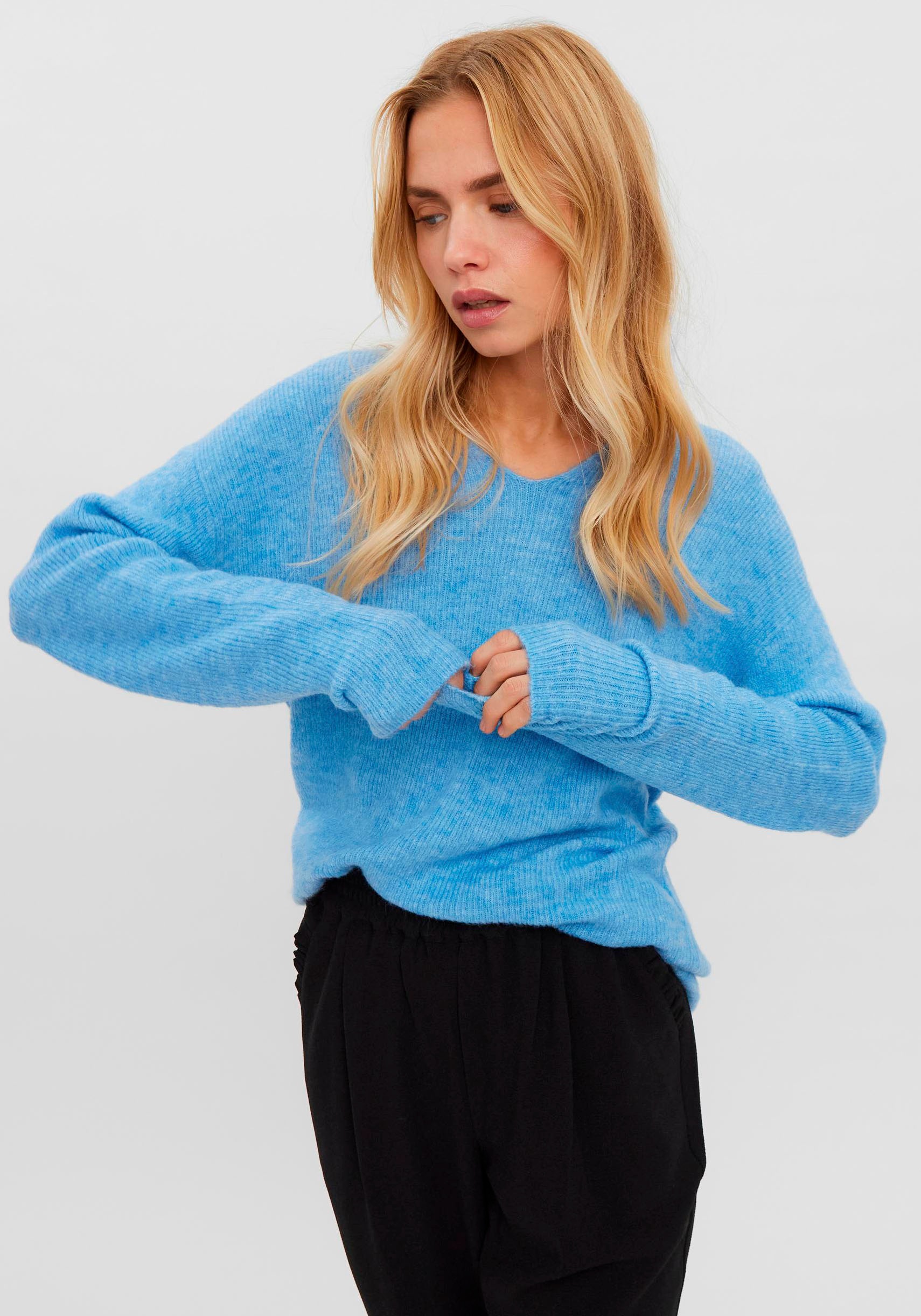Vero Moda V-Ausschnitt-Pullover »VMCREWLEFILE LS V-NECK BLOUSE NOOS« kaufen