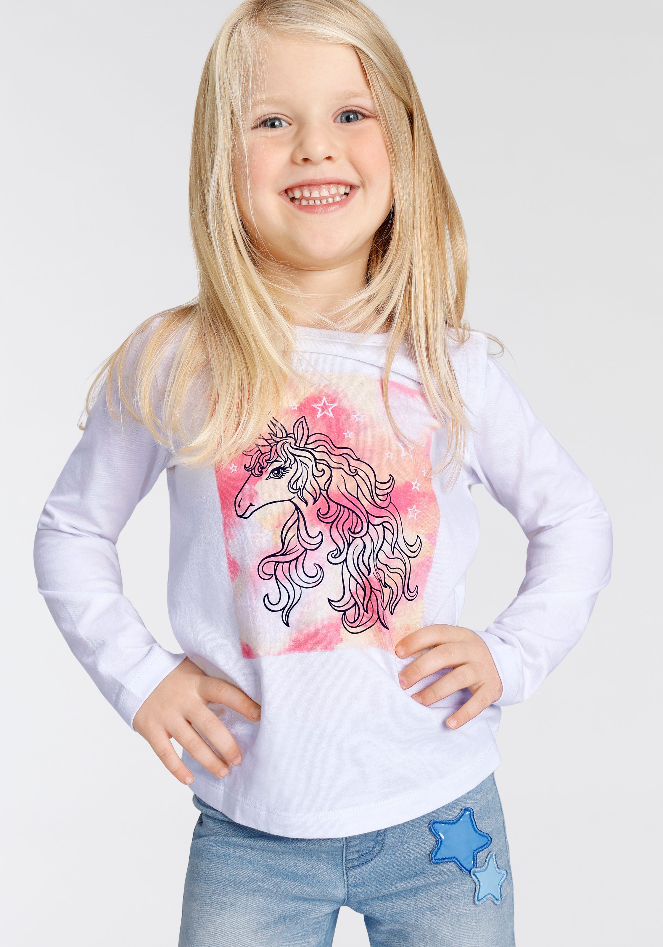 KIDSWORLD Langarmshirt »Einhorn«, Basic Form kaufen