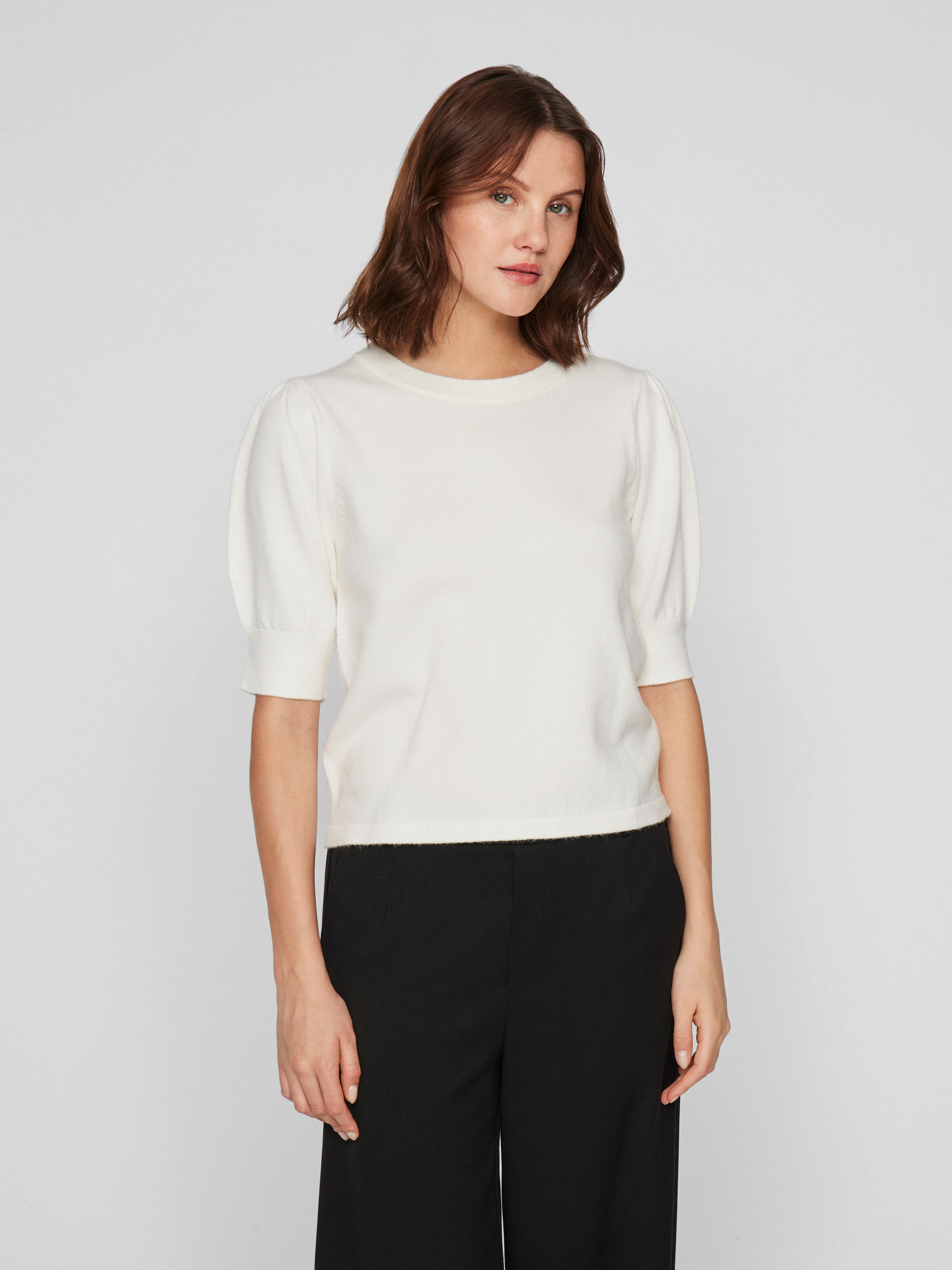 Vila Strickpullover "VIRIL 2/4 SLEEVE O-NECK KNIT TOP - NOOS"