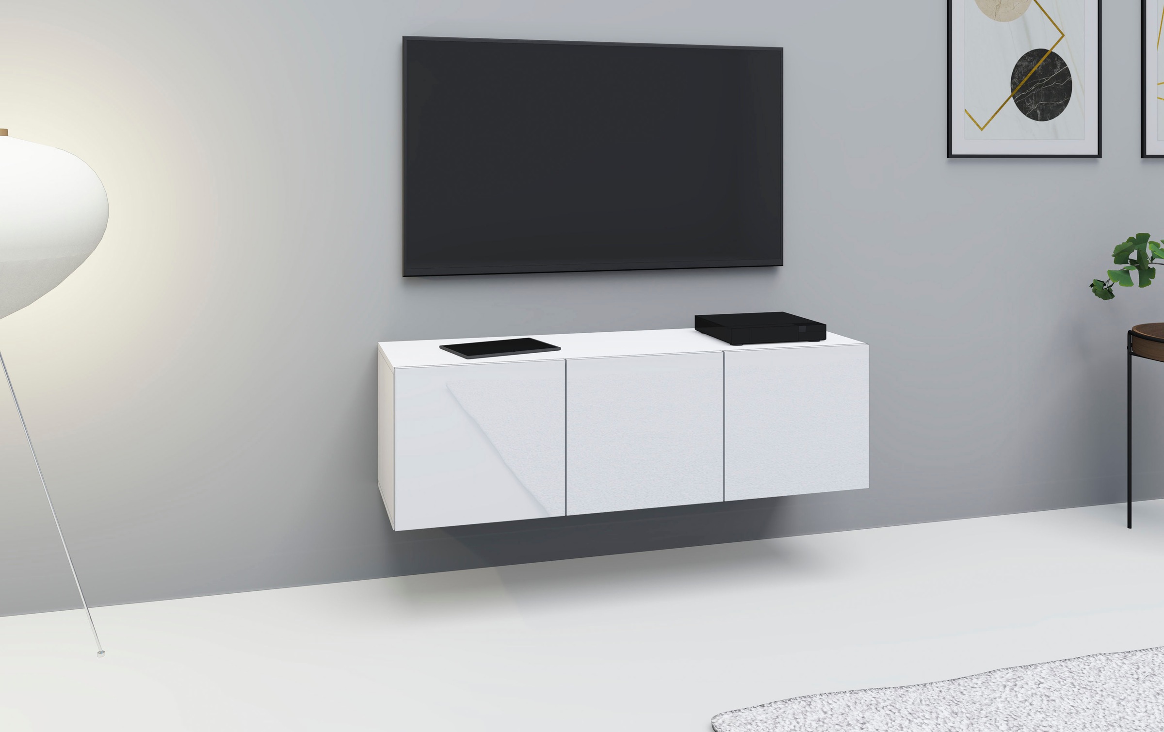 borchardt Möbel Lowboard "Vaasa, Konsole, Hängeschrank mit 3 Türen" Breite 114 cm, nur hängend