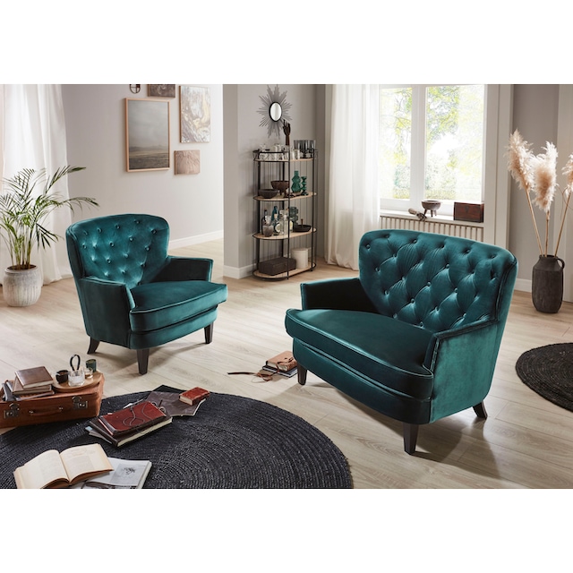 ❤ ATLANTIC home collection 1,5-Sitzer »Leo«, XXL-Sessel mit  Taschenfederkern und Samtveloursbezug kaufen im Jelmoli-Online Shop