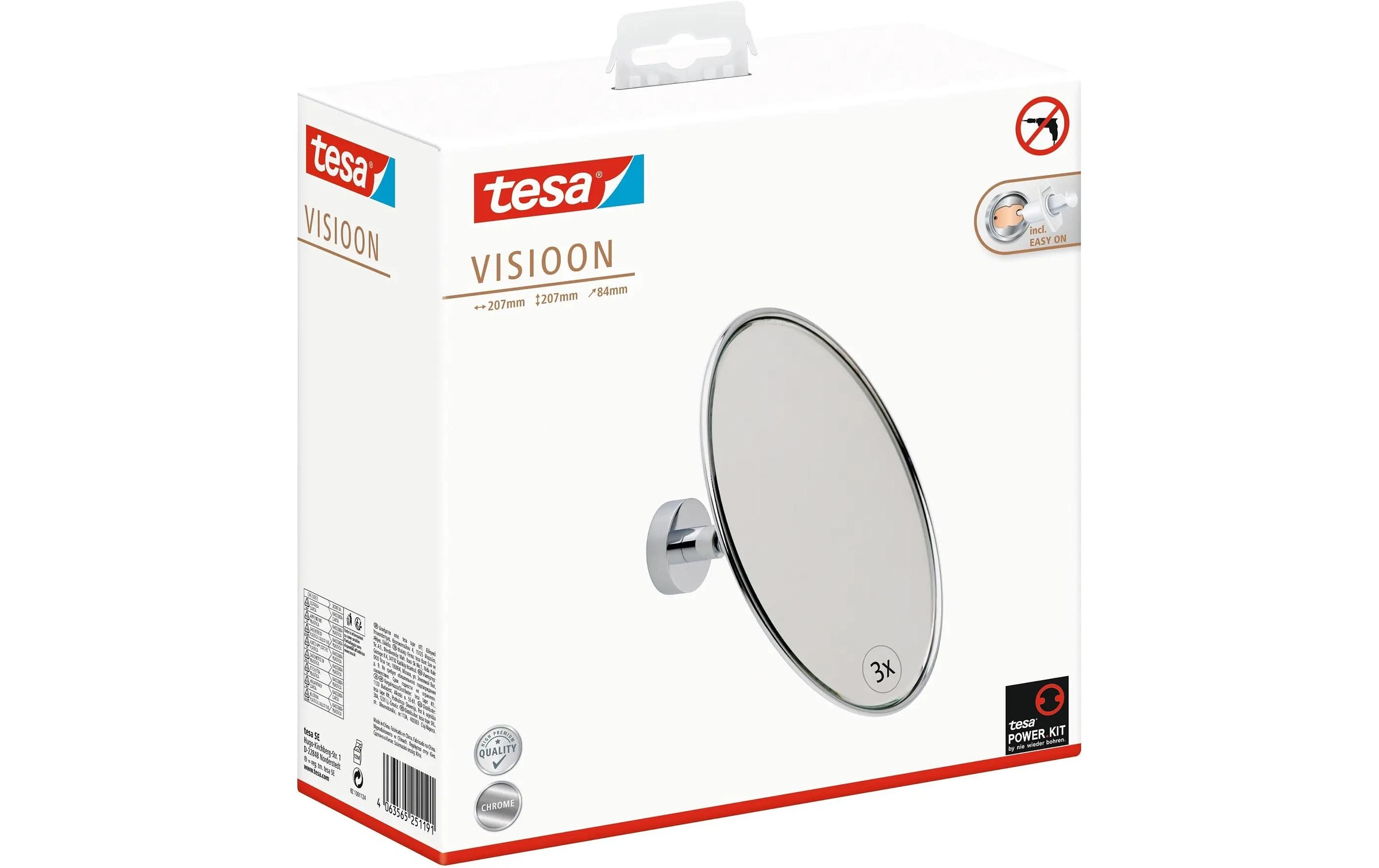 tesa Kosmetikspiegel »Visioon Silberfarben«