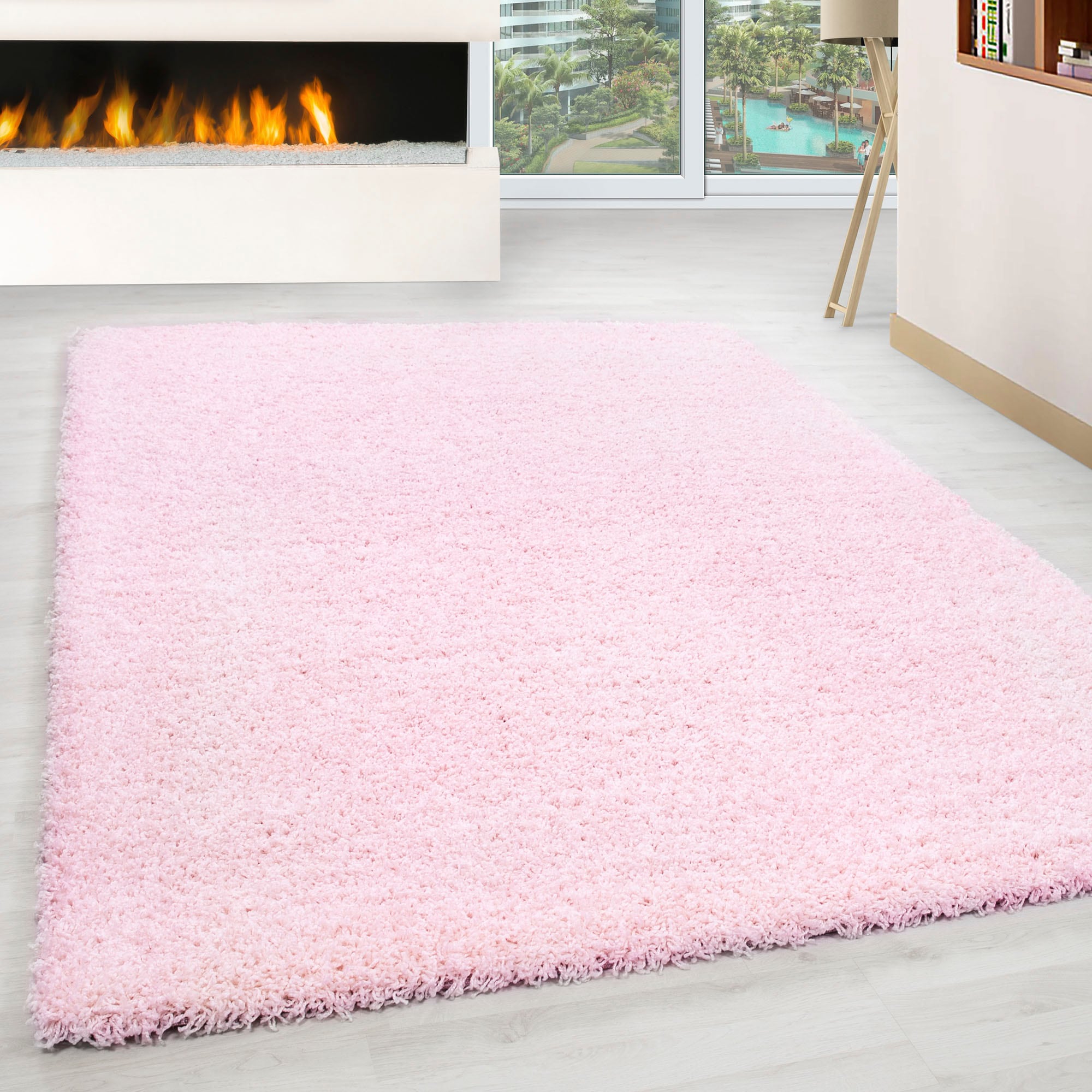 Home affaire Teppich »Shaggy 30«, rechteckig, Teppich, Uni Farben, besonders weich und kuschelig