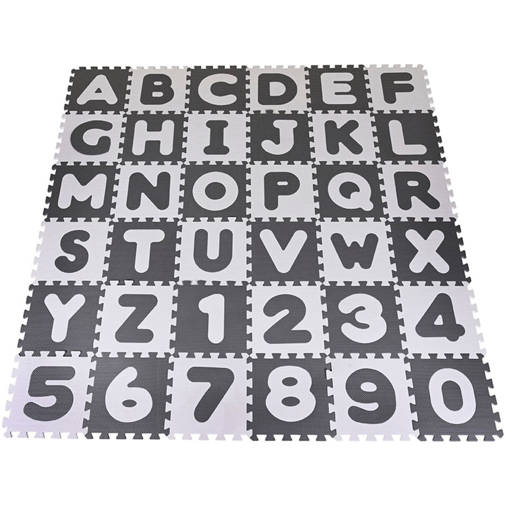 Knorrtoys® Puzzle »Alphabet + Zahlen, grau-weiss«