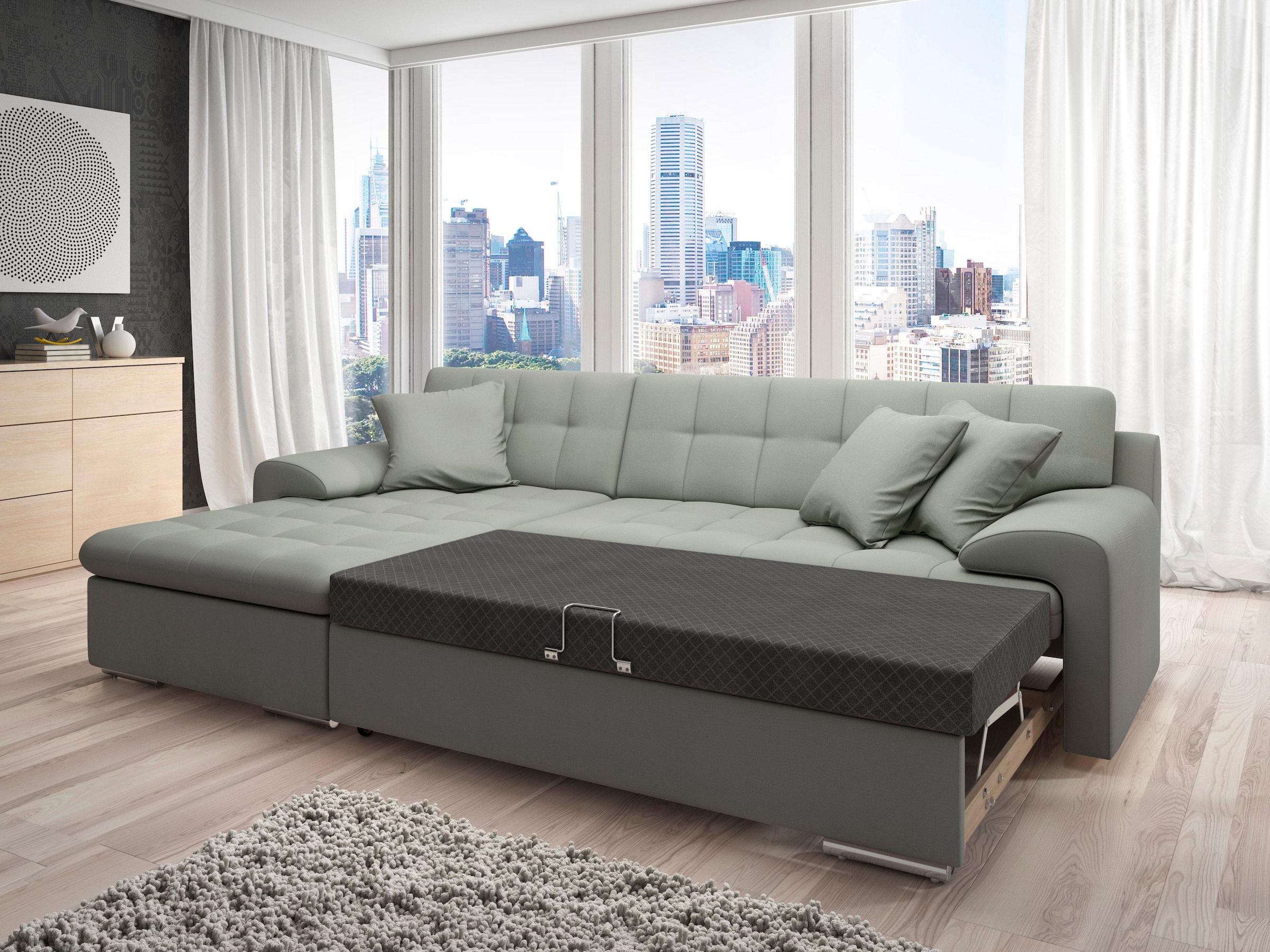 TRENDMANUFAKTUR Ecksofa »Rave II, L-Form«, wahlweise mit Bettfunktion