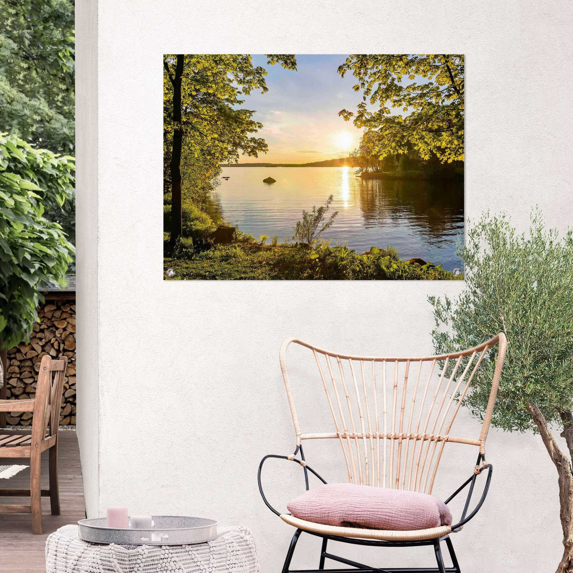 Reinders! Poster »Sonnenuntergang am See«, Outdoor für Garten oder Balkon
