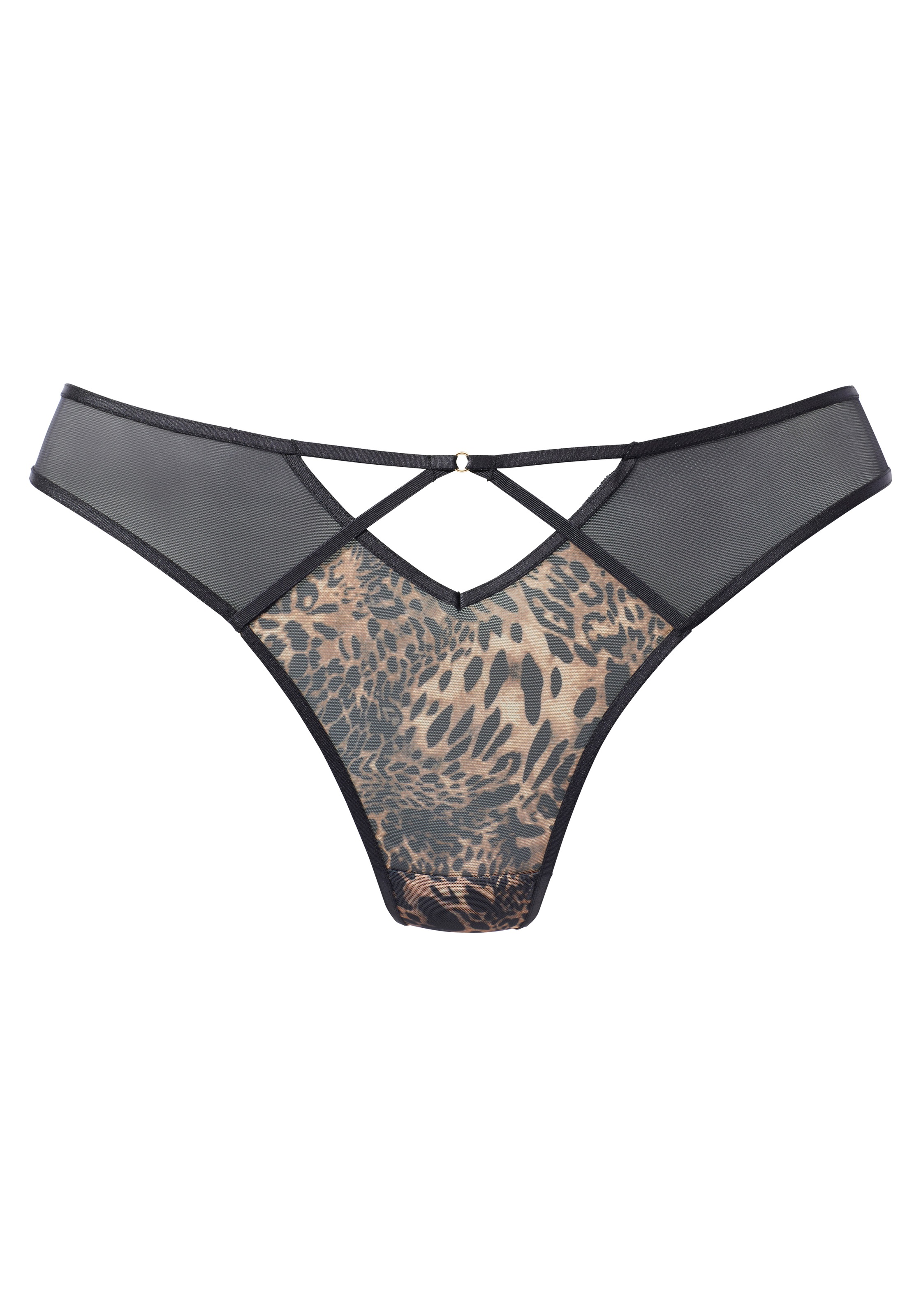 LASCANA String, aus dezent transparentem Leo-Mesh mit Cut-Out, sexy Dessous