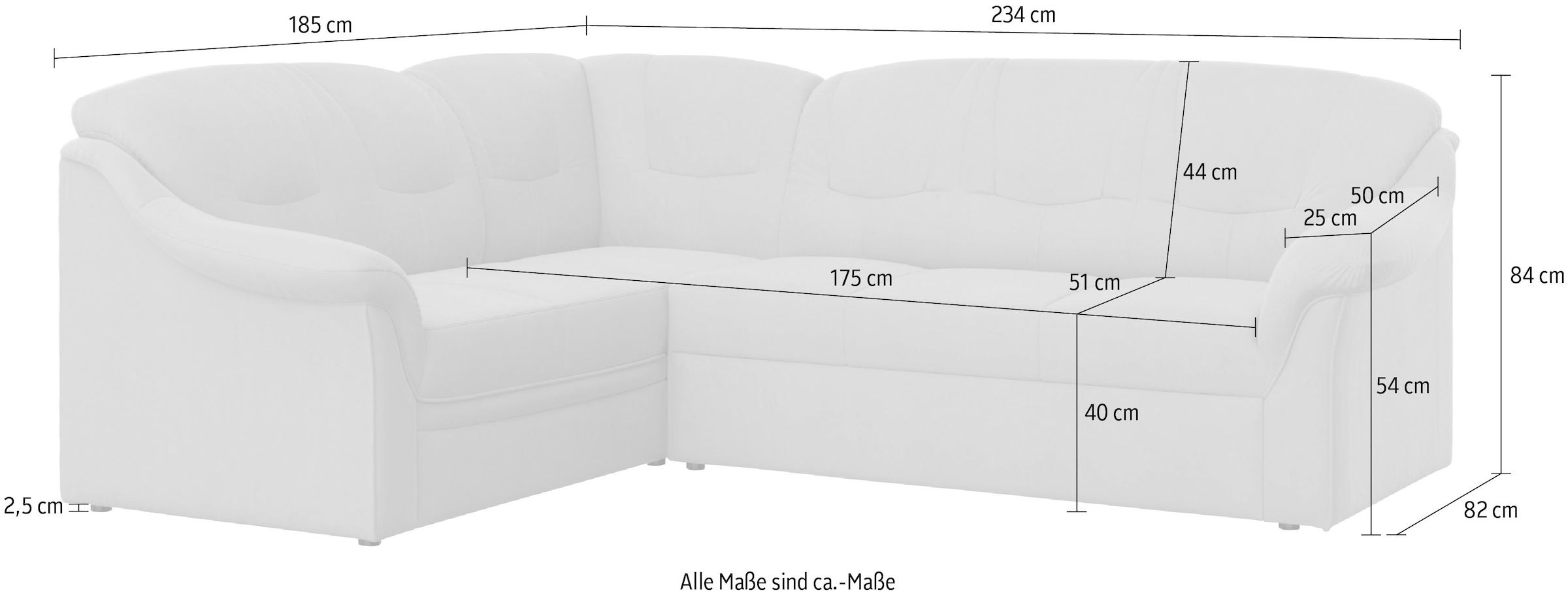 DOMO collection Ecksofa »Montana L-Form«, wahlweise mit Bettfunktion