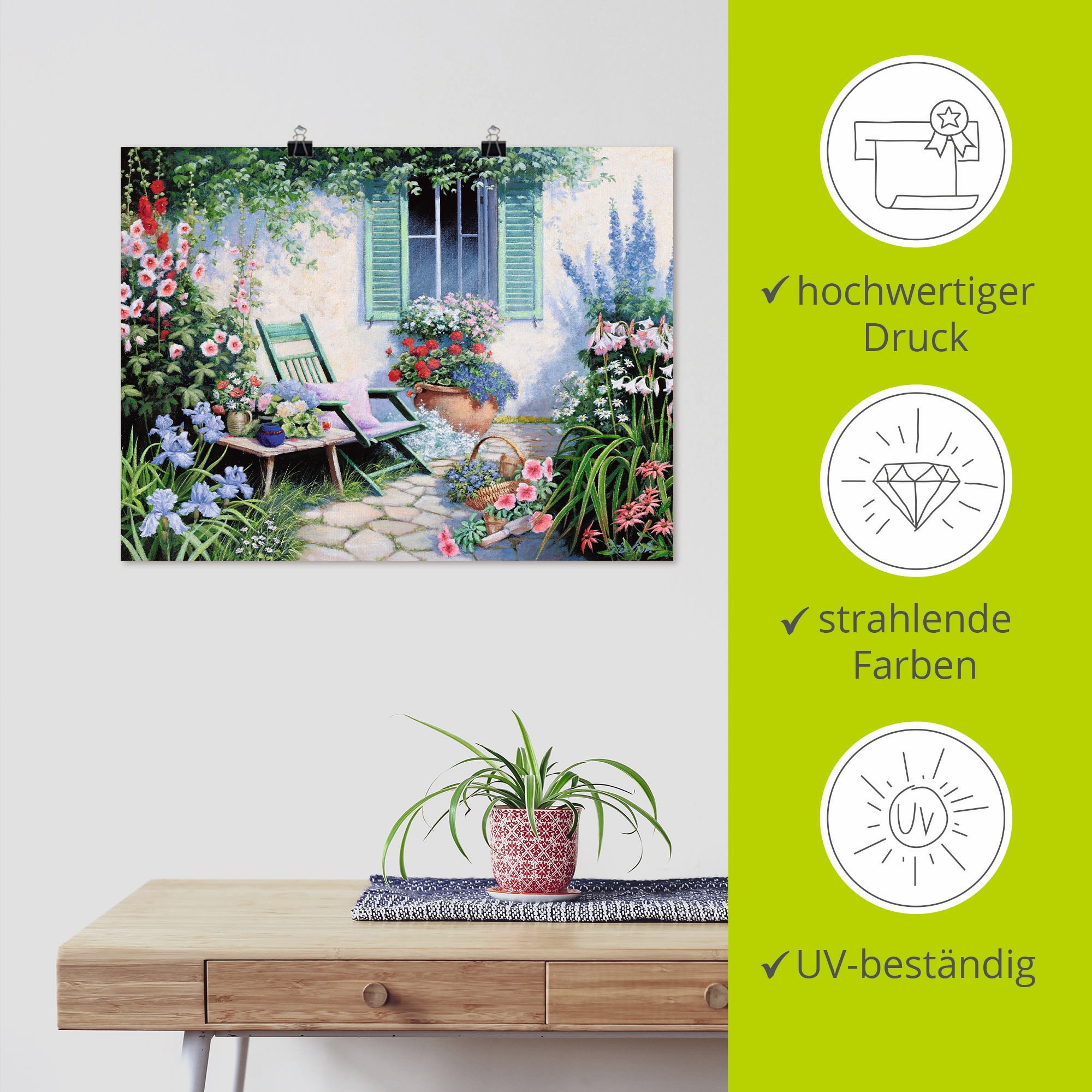 Artland Wandbild »Ein schöner Platz«, Garten, (1 St.), als Leinwandbild, Poster in verschied. Grössen