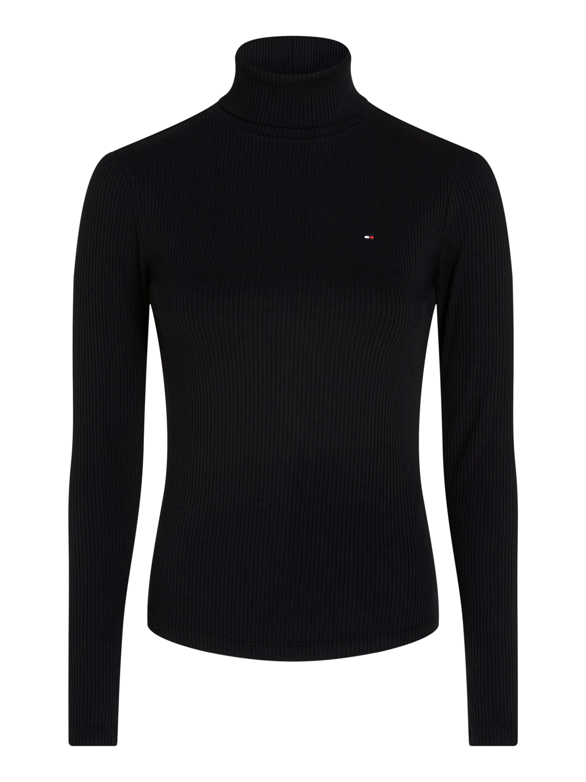 Tommy Hilfiger Langarmshirt »SLIM 5X2 RIB ROLL-NK LS«, in gerippter Struktur