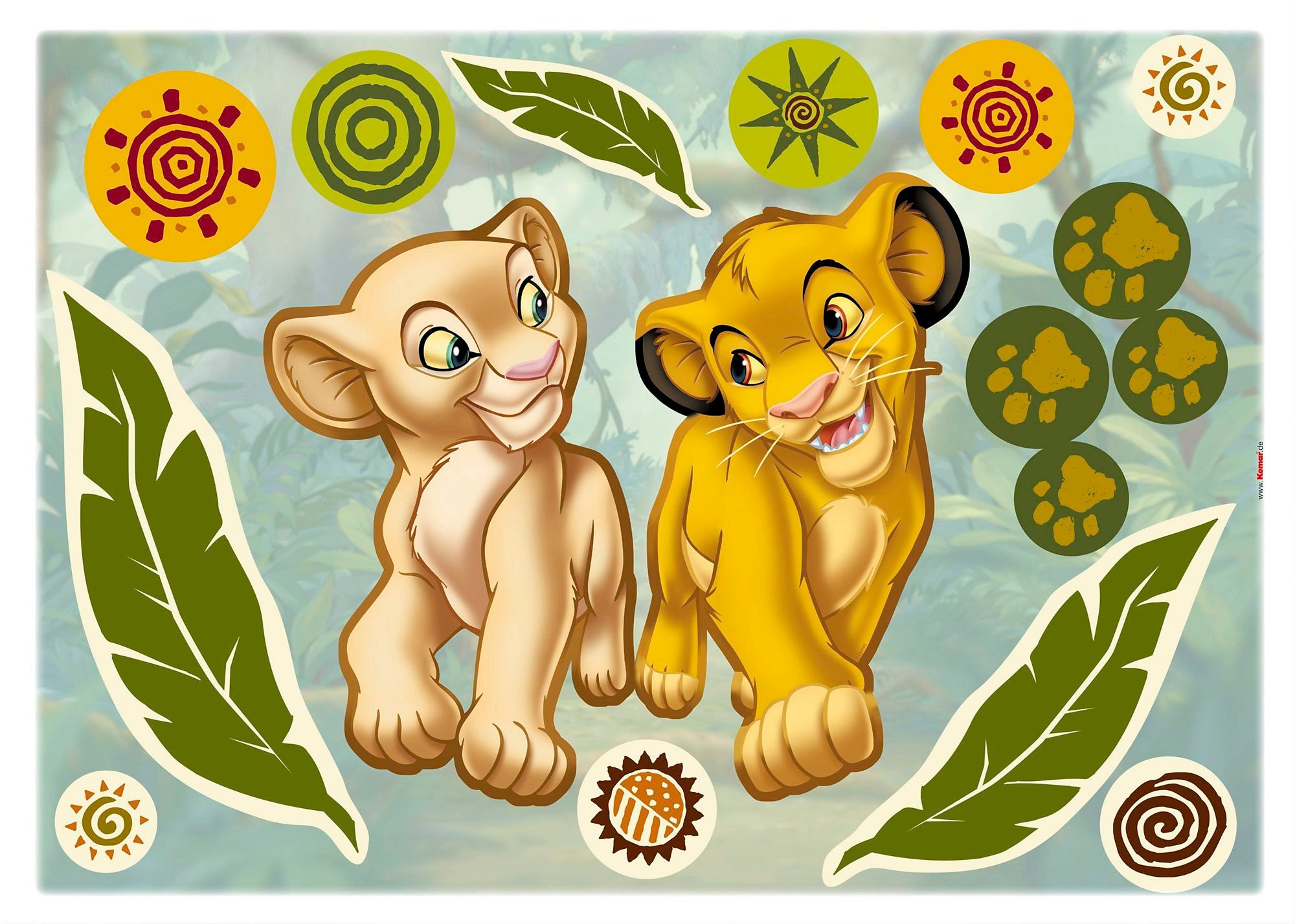 ✵ Komar Wandtattoo »Simba and Nala«, (17 St.), 50x70 cm (Breite x Höhe), selbstklebendes  Wandtattoo günstig kaufen | Jelmoli-Versand