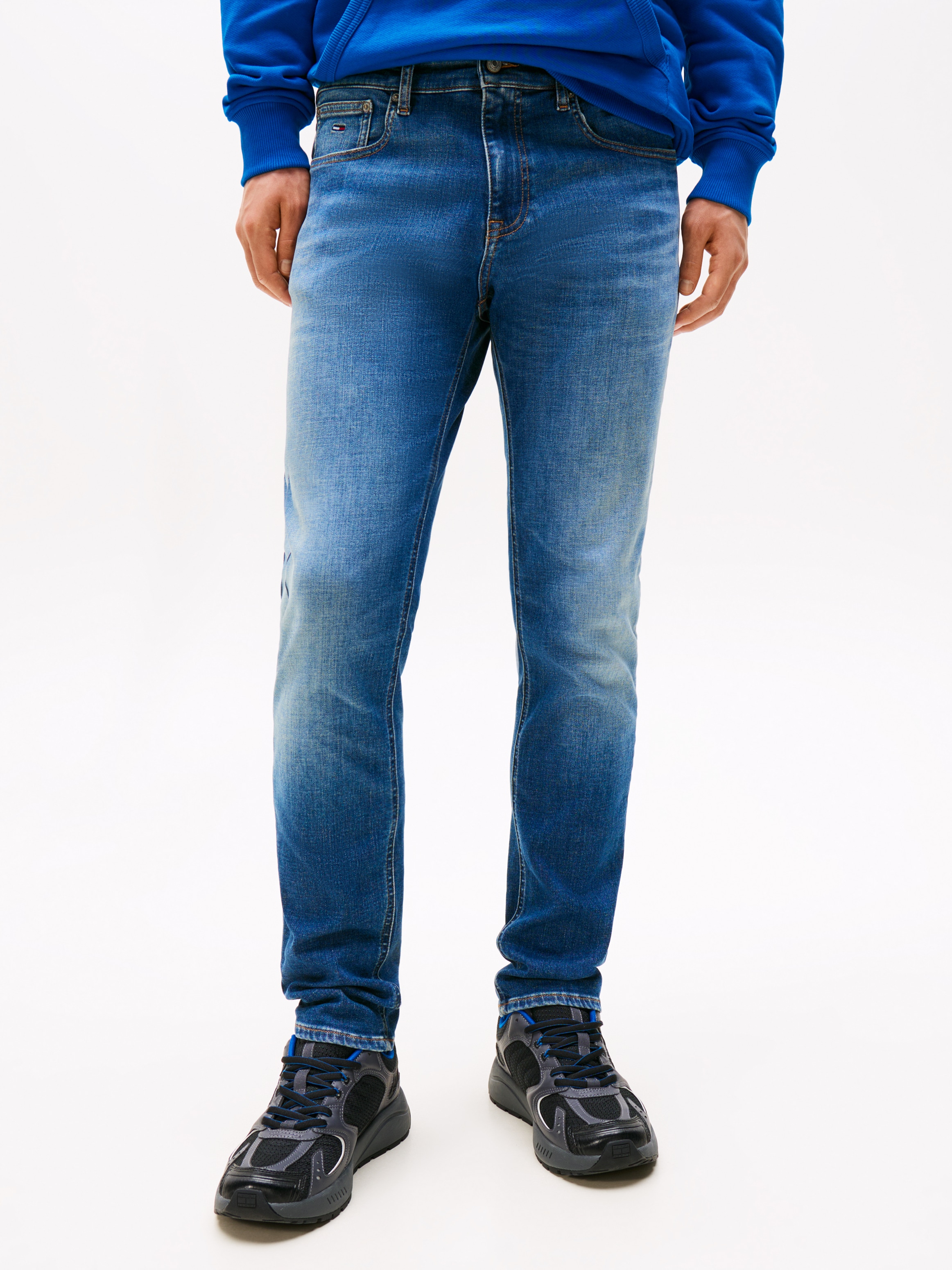 Tommy Jeans Gerade Jeans »Scanton Slim« Mit Markenlabel aus Leder hinten