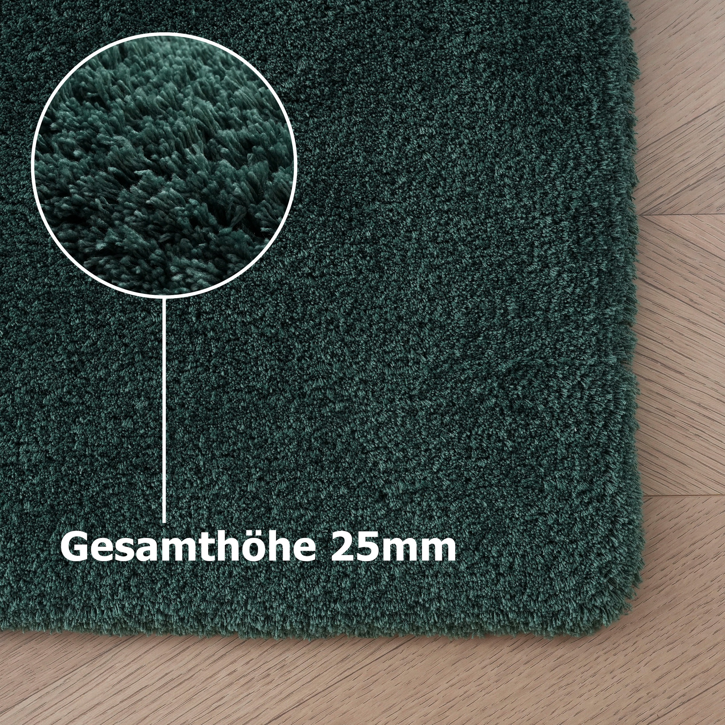 my home Hochflor-Teppich »Microfaser Teppich Magong, besonders weich, sehr feiner Flor«, rechteckig, 25 mm Höhe, uni, Wohnzimmer, Schlafzimmer, Kinderzimmer, auch rund und als Läufer