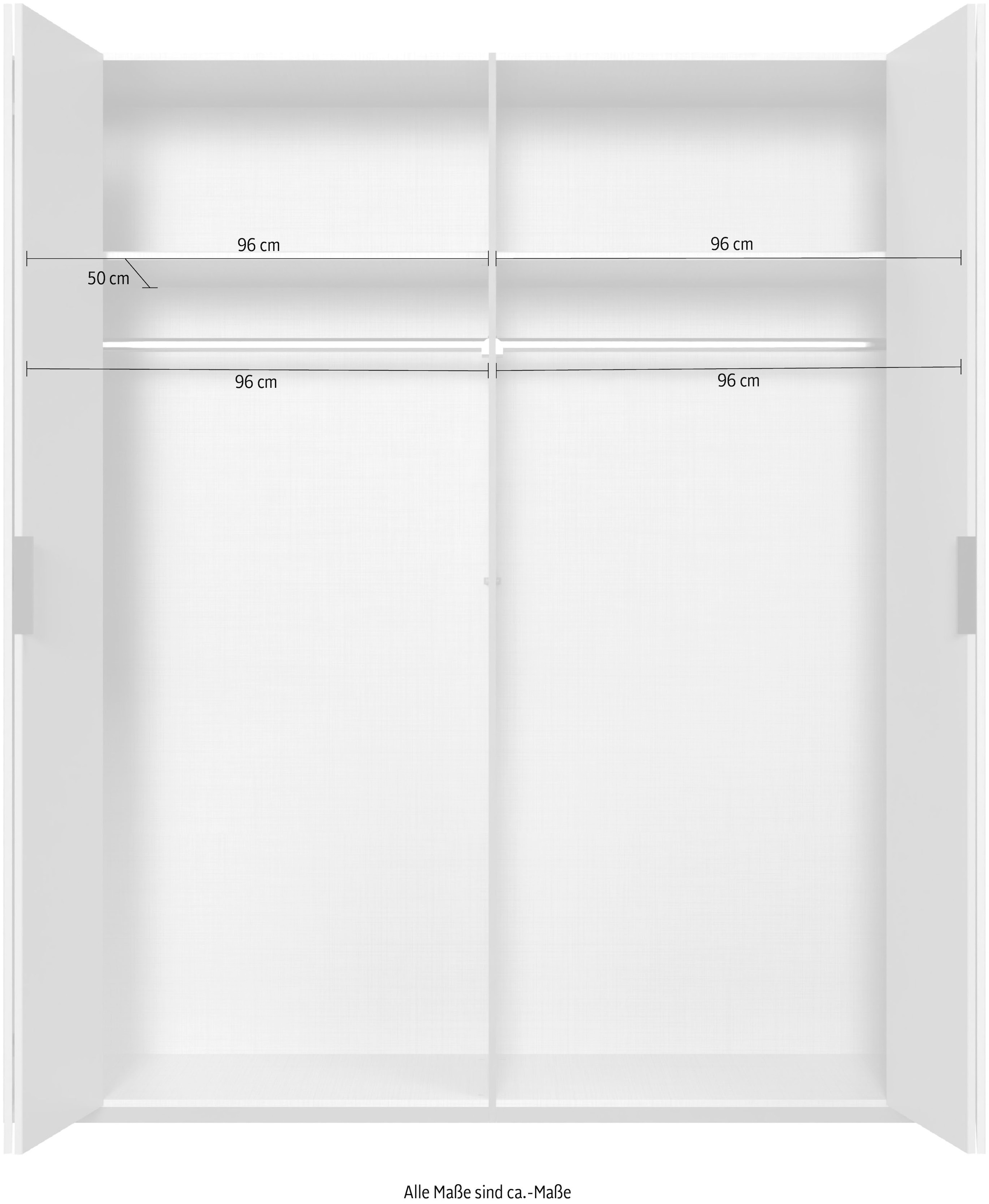 Wimex Kleiderschrank »Oxford by fresh to go, in 3 Breiten, Made in Germany«, (wahlweise mit oder ohne Spiegel), mit hochwertigen Falttüren für den perfekten Überblick