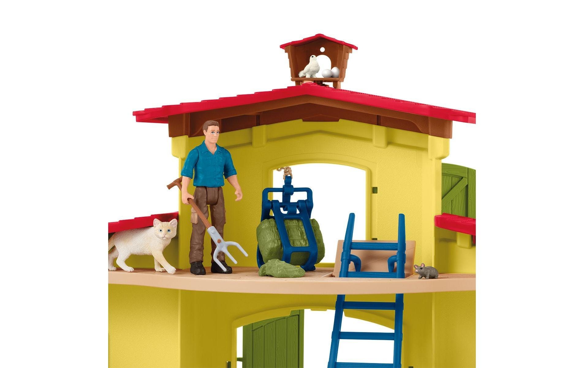 Schleich® Spielfigur »Farm World Stall mit Tieren und Zubehör«