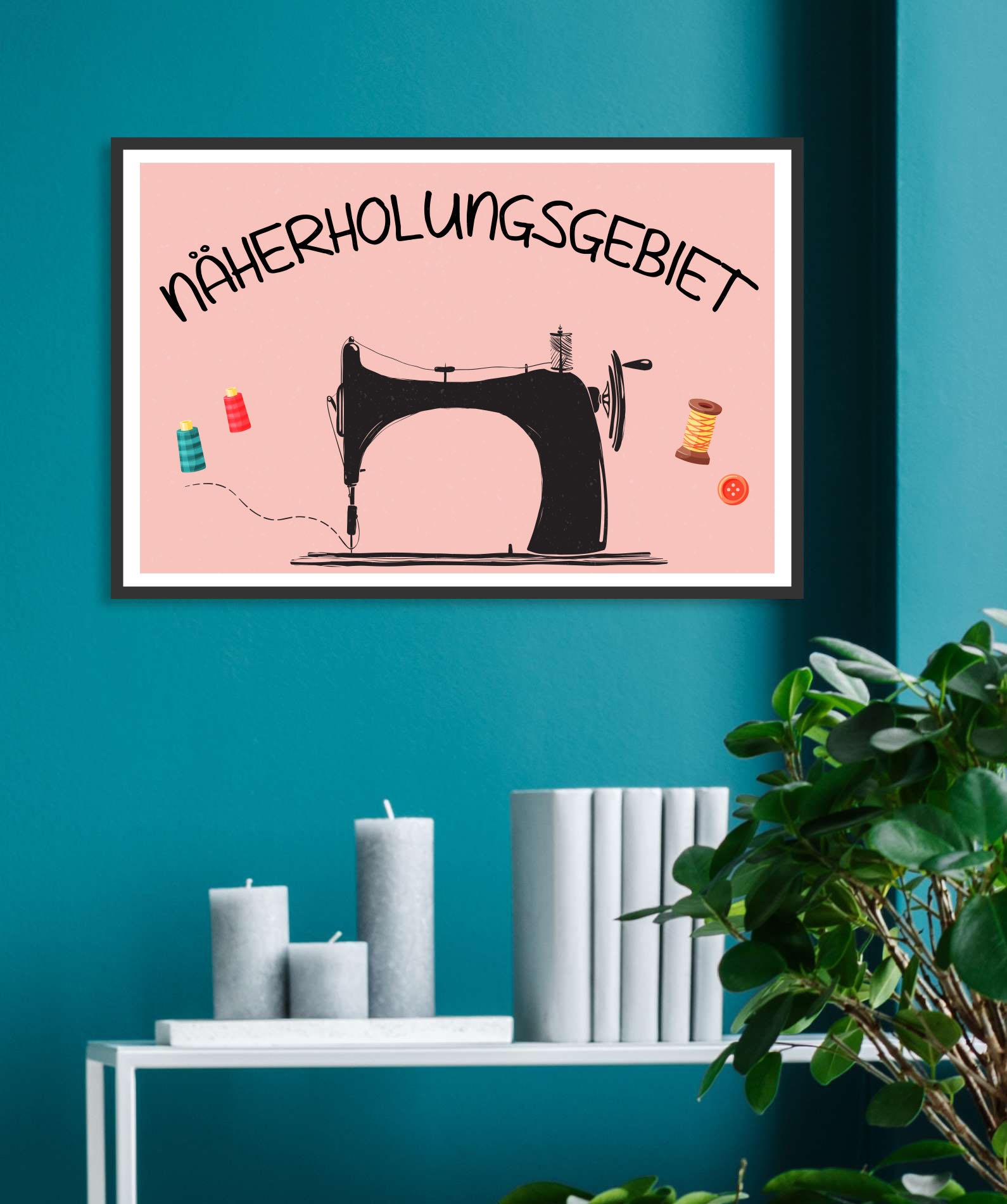 queence Metallbild "Näherholungsgebiet" Sprüche 1 Stk. tlg.