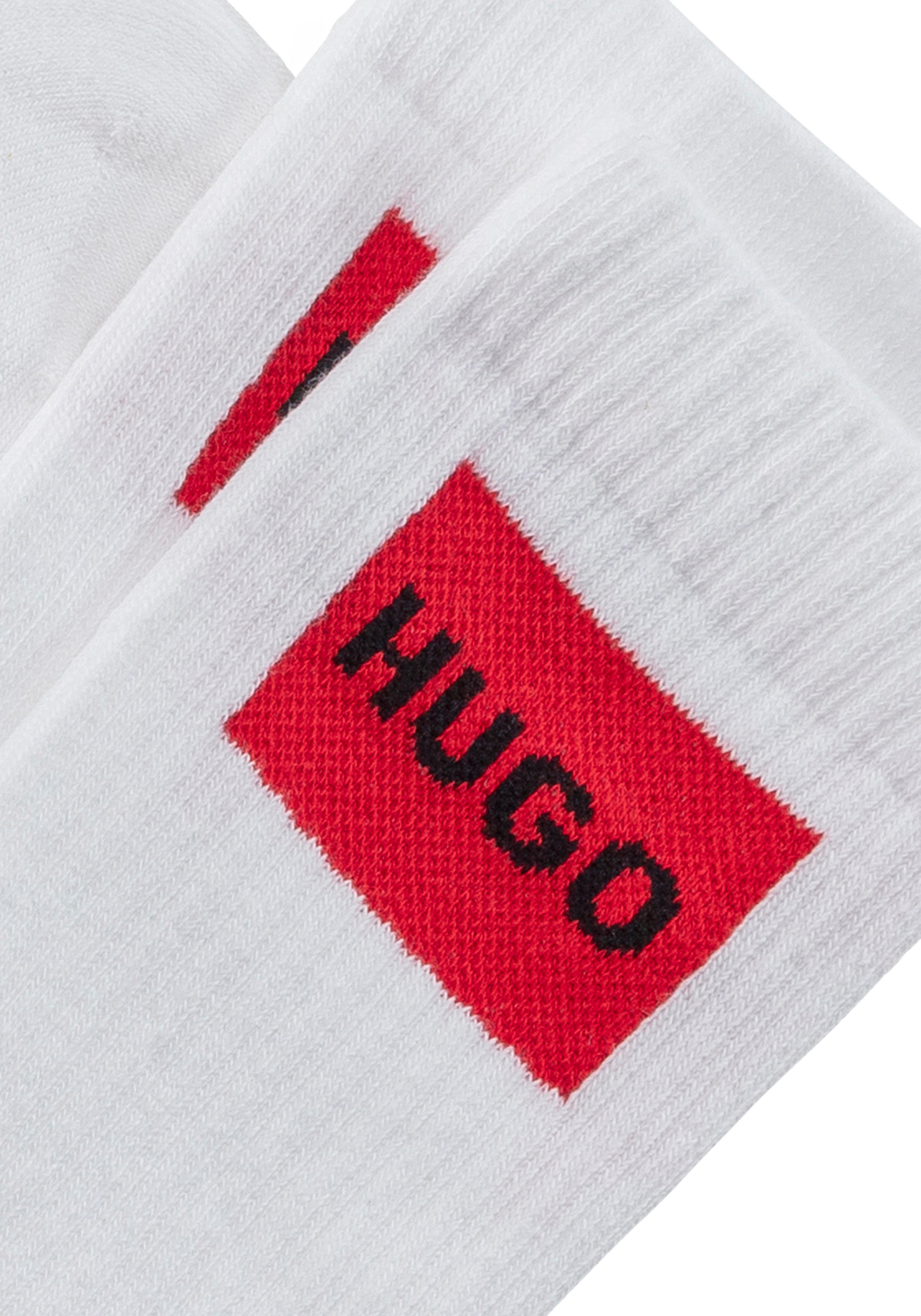 HUGO Underwear Freizeitsocken »3P QS RIB LABEL«, (Packung, 3 Paar, 3er), mit kontrastfarbenen HUGO Logo