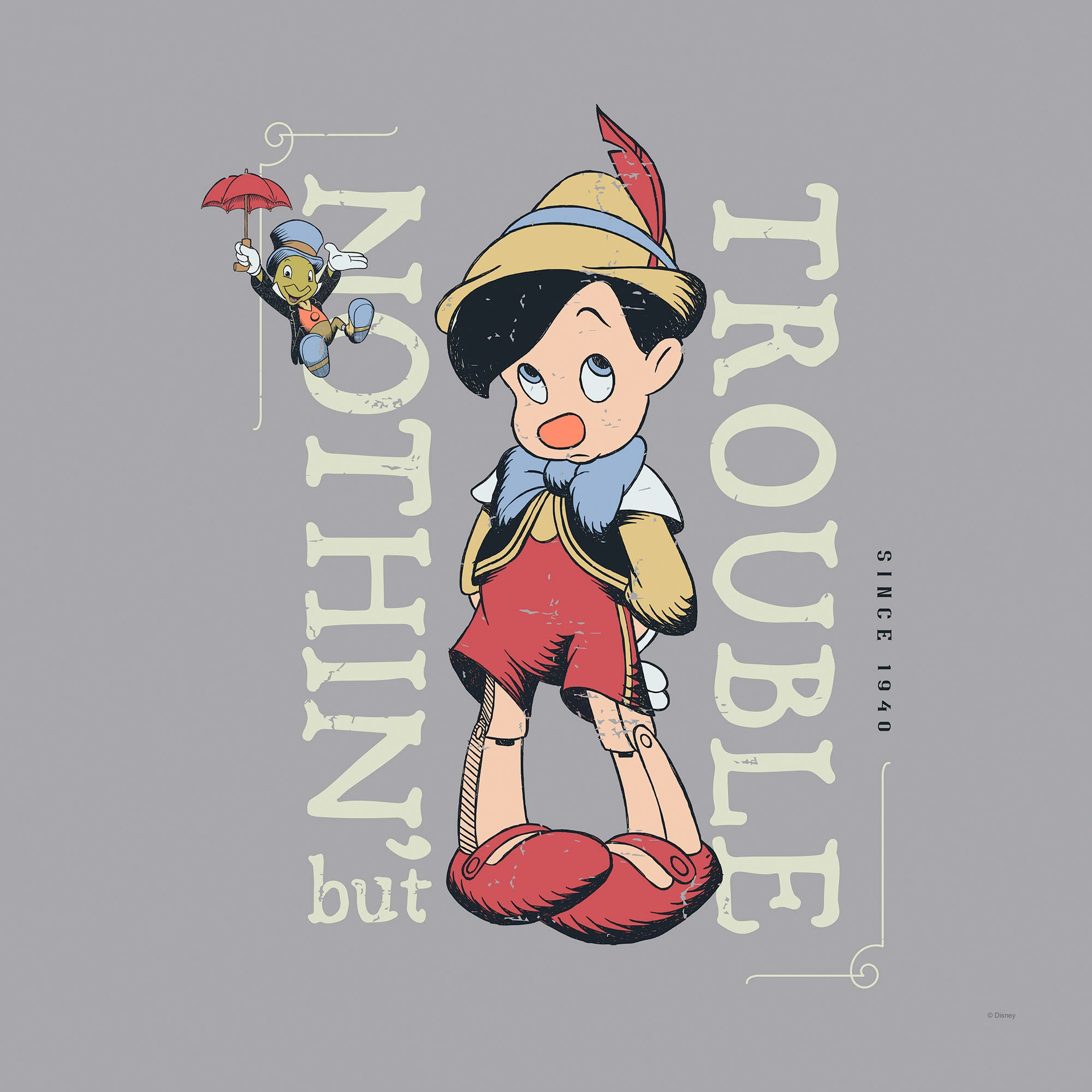 Komar Leinwandbild »Hey Pinocchio - Grösse 40 x 40 cm«, Disney, (1 St., 40 x 40 cm (Breite x Höhe), Keilrahmenbild mit Echtholzrahmen, Kinderzimmer