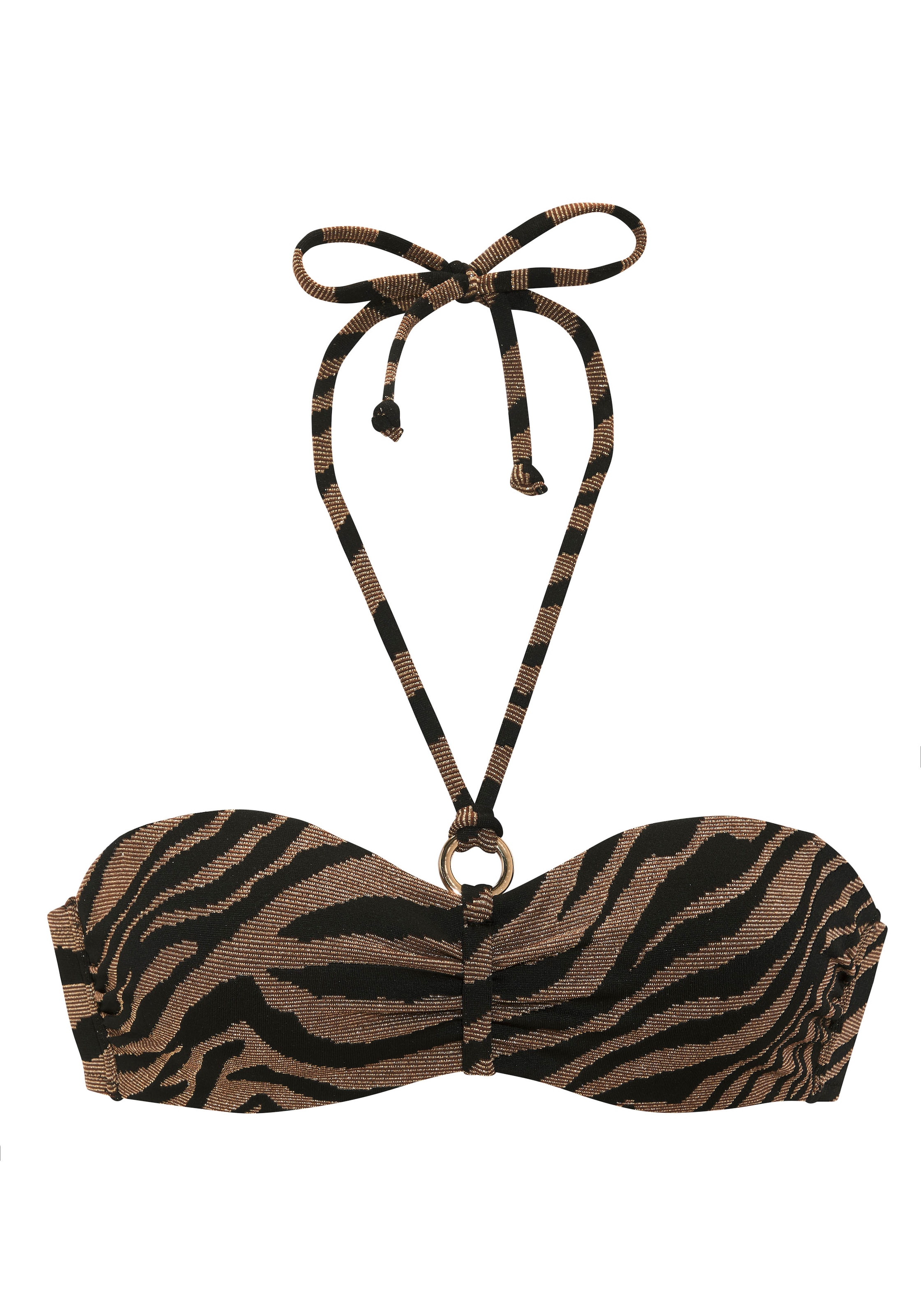 Bruno Banani Bügel-Bandeau-Bikini, in zweifarbiger Animal-Optik