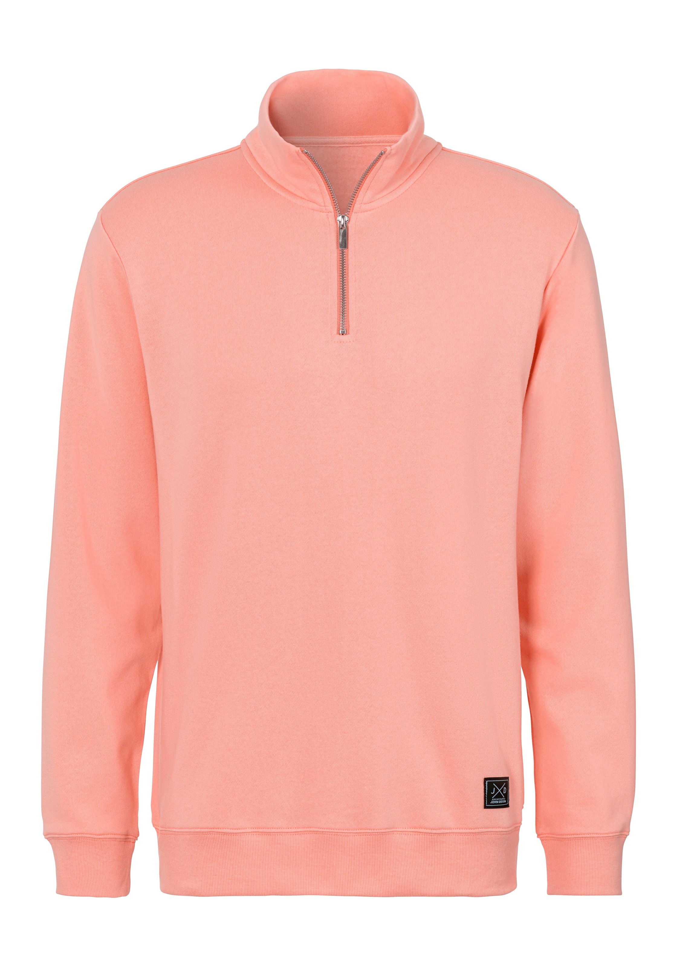 John Devin Sweatshirt, Langarm, Pullover mit Reissverschluss am Stehkragen