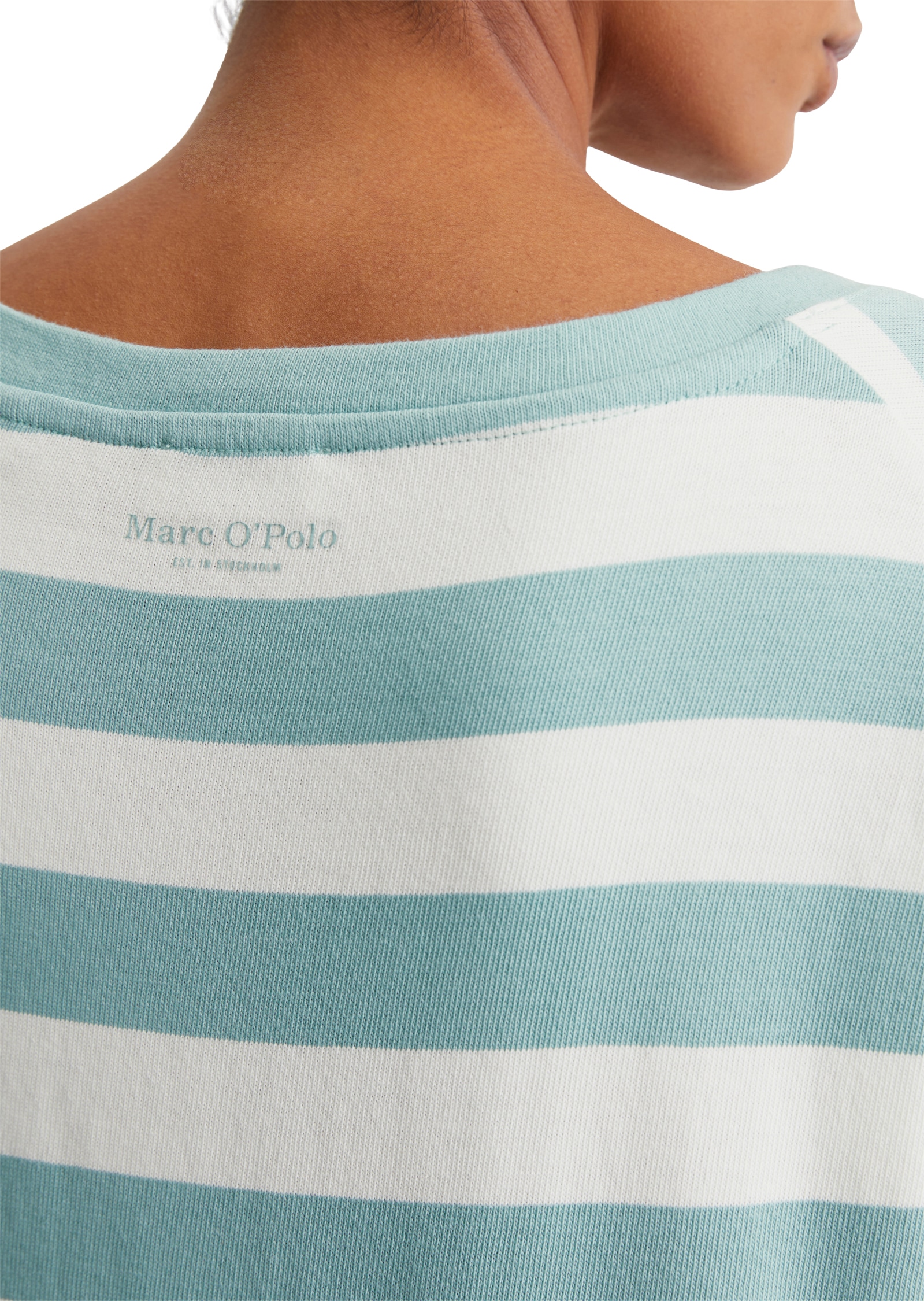 Marc O'Polo T-Shirt, seitliche Schlitze, geringelt