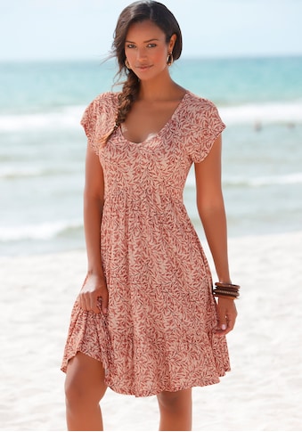 Beachtime Jerseykleid, mit Blätterdruck kaufen