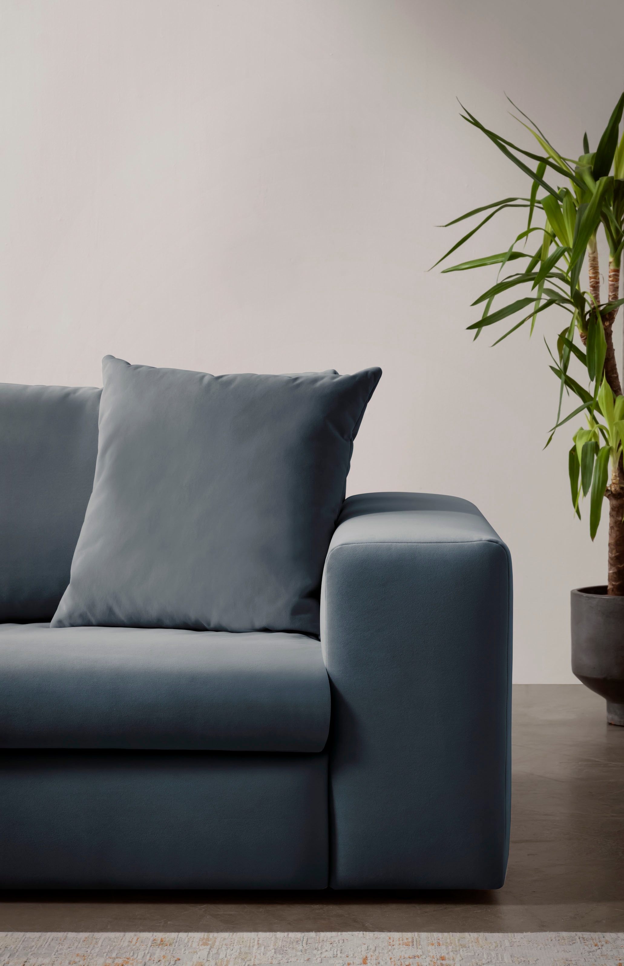 andas Ecksofa »SLEETLAND XXL in Samtvelours oder Vintage-Leder-Optik, L-Form,«, besonders gross und bequem