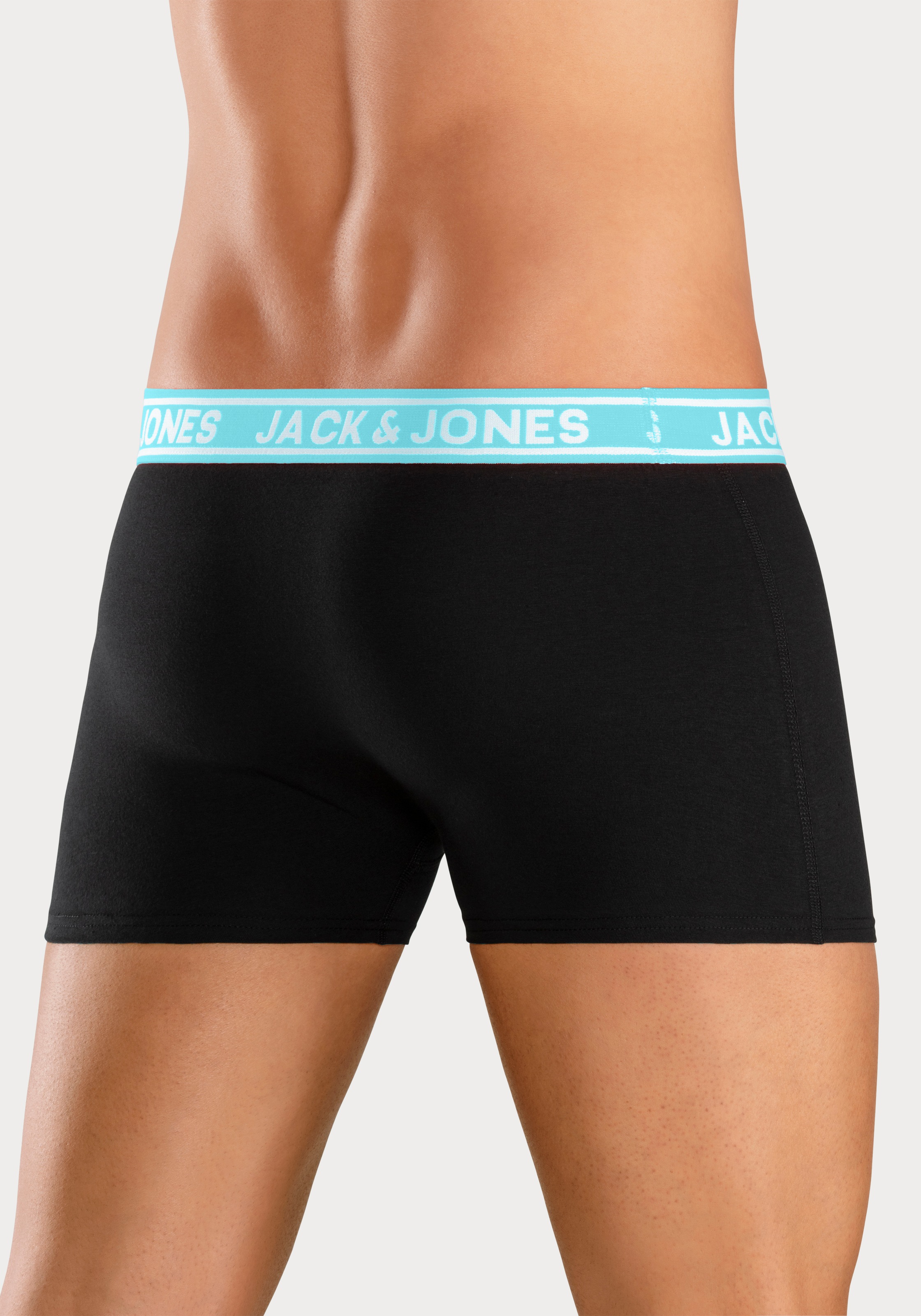 Jack & Jones Trunk »JACCRISP im 6er Pack mit Logobund und Stretchkomfort«, (Packung, 6 St.), unifarben mit Farbeinsatz, modisch, eng anliegend, Baumwollmischung