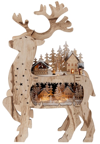 Lichterbogen »Rentier, Weihnachtsdeko«, mit vielen Details, Höhe 67 cm