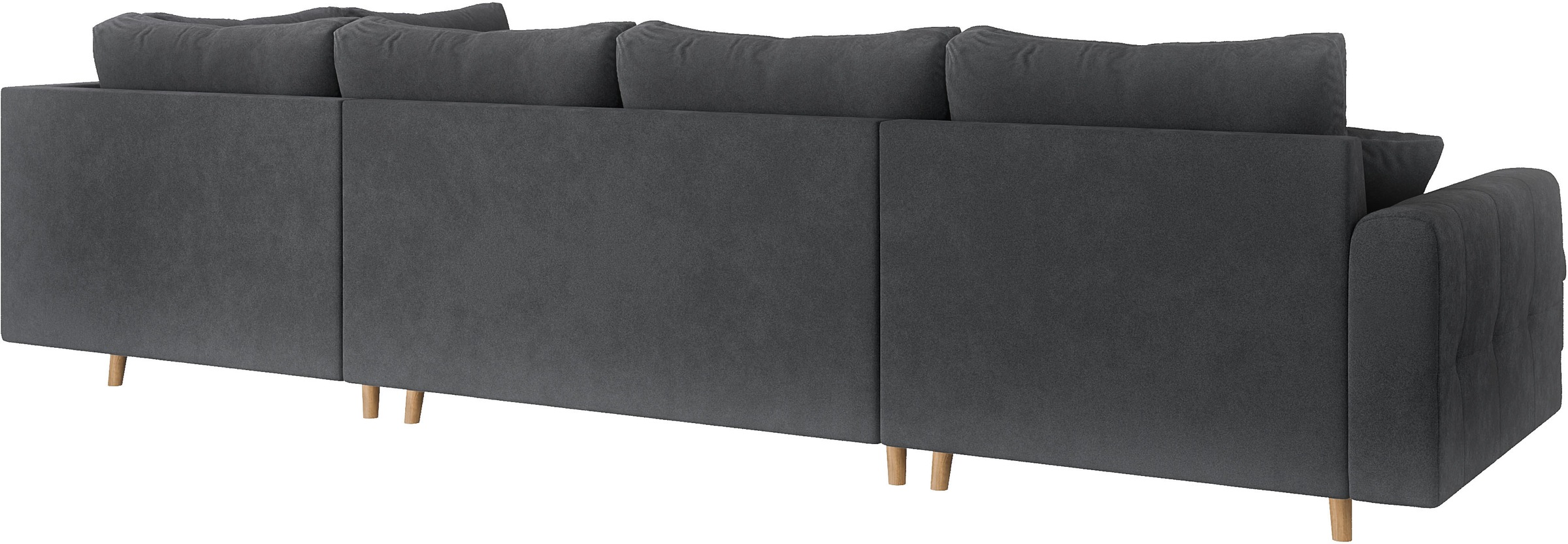 Home affaire Wohnlandschaft »CHARRE U-Form mit Ottomane, Masse B/T/H: 310/161/81 cm«, feine Steppung, lose Rücken- und Zierkissen, auch in Cord und Bouclé