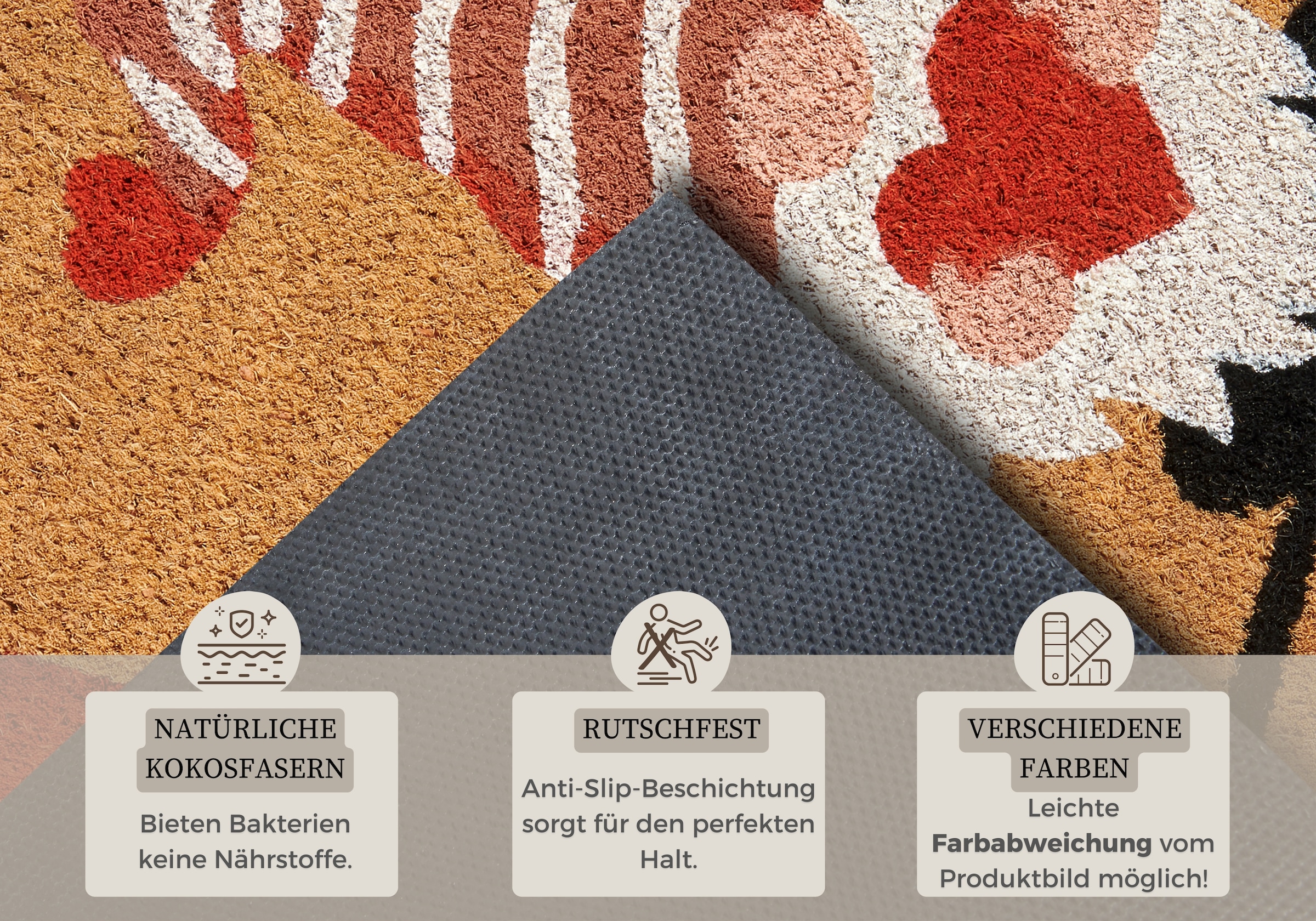 HANSE Home Fussmatte »Kokos Gnome Heart, Türmatte«, rechteckig, 15 mm Höhe, Schmutzfangmatte, Rutschfest, Outdoor, Weihnachten, Kokosmatte, Zwerg