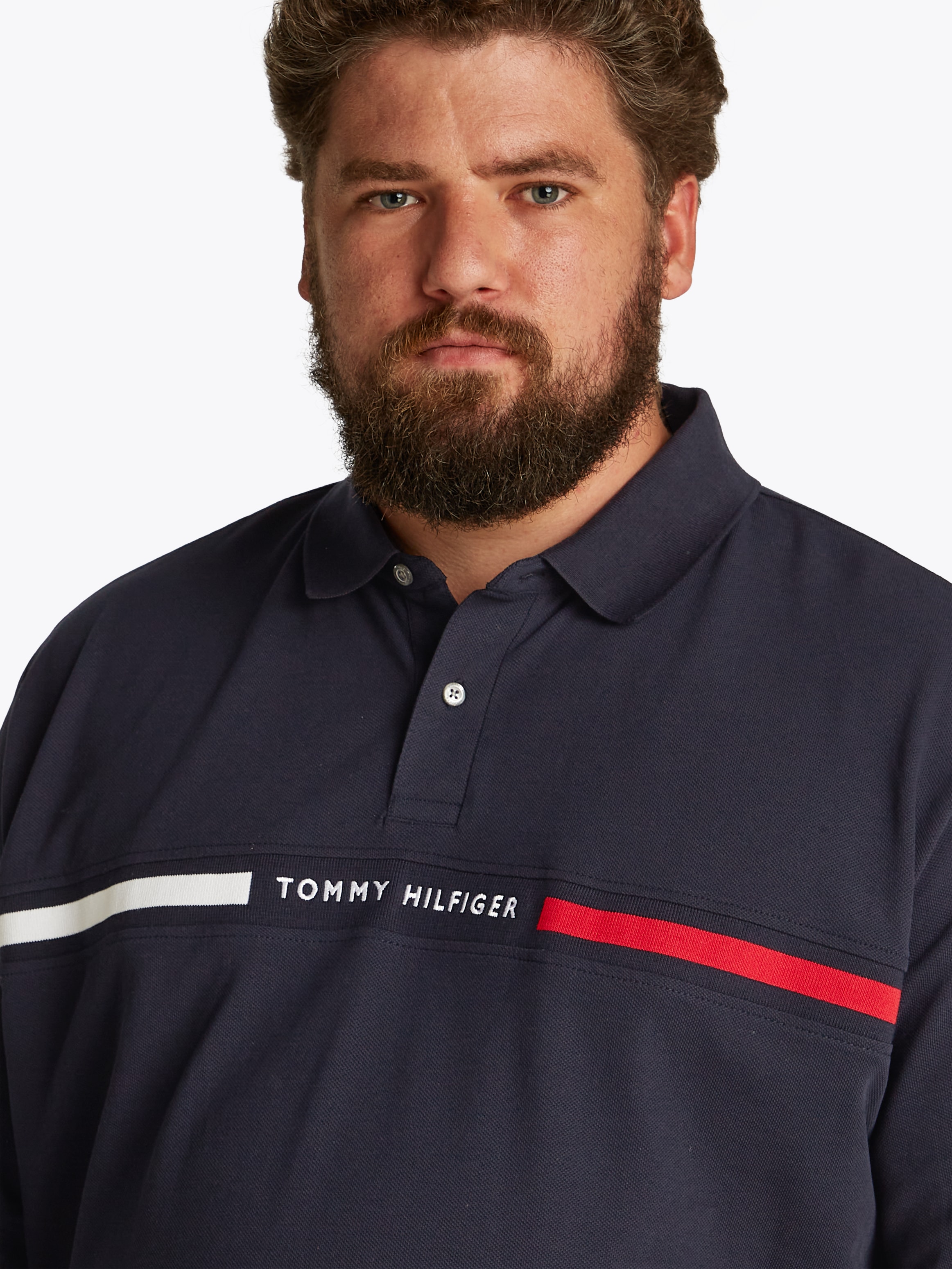Tommy Hilfiger Big & Tall Poloshirt »BT-HILFIGER CHEST INSERT REG -B«, in Grossen Grössen, Logostickerei
