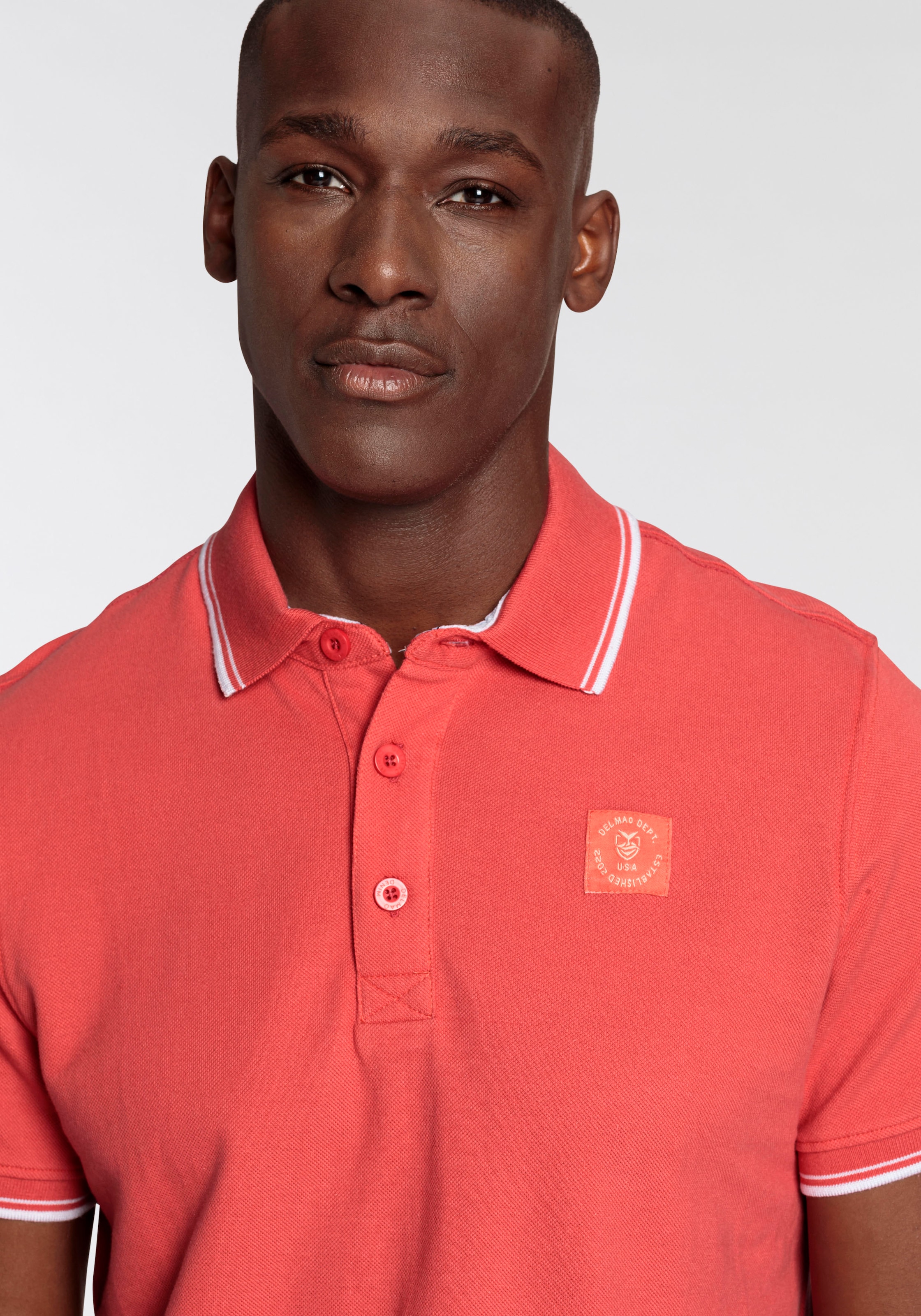 DELMAO Poloshirt, Kurzarm, lockere Passform, Polokragen, für Tennis oder Golf