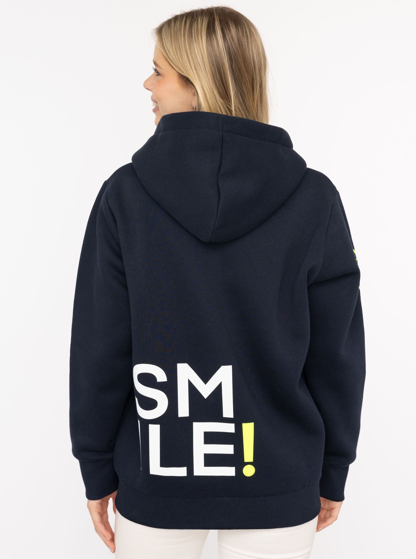 Zwillingsherz Kapuzensweatjacke »"Alissa"«, mit SMILE, gesticktem Herz am Arm und Reissverschluss