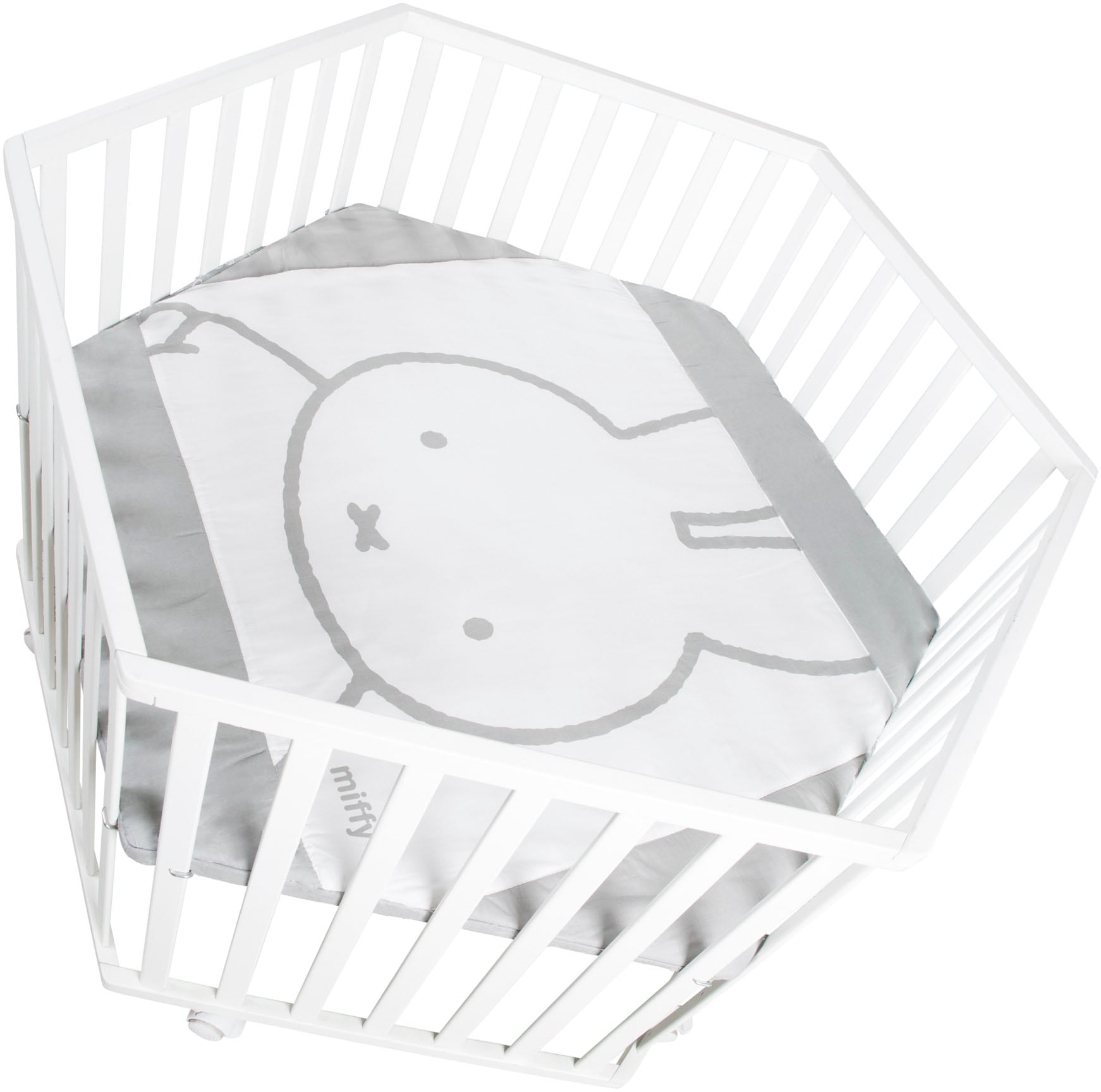 roba® Laufgitter »miffy®, weiss, 6-eckig«, bis 15 kg, mit Stoffeinlage