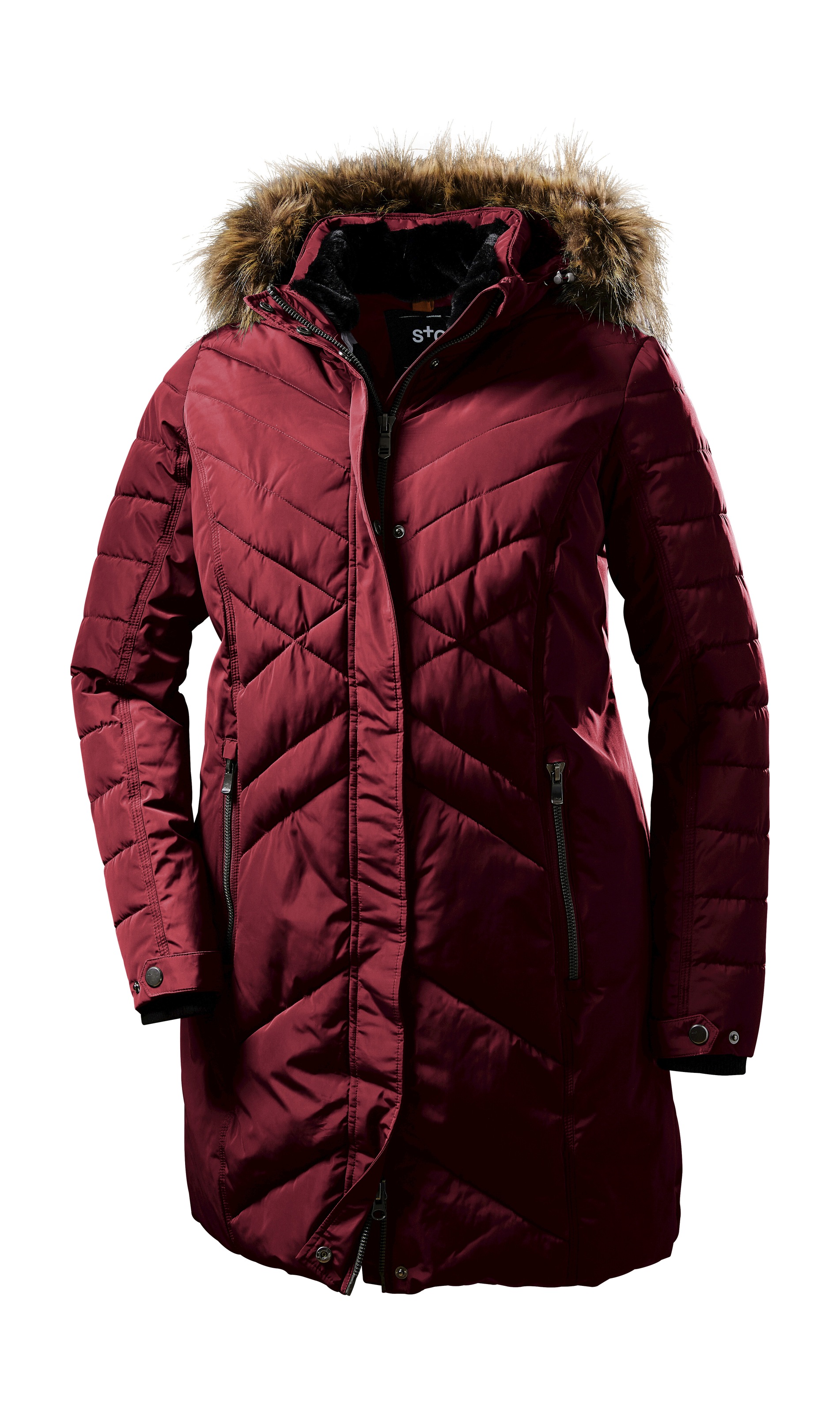 STOY Steppmantel »WMN Quilted PRK D« STOY Parka: abnehmbare Kapuze, warm, atmungsaktiv, wasserabweisend