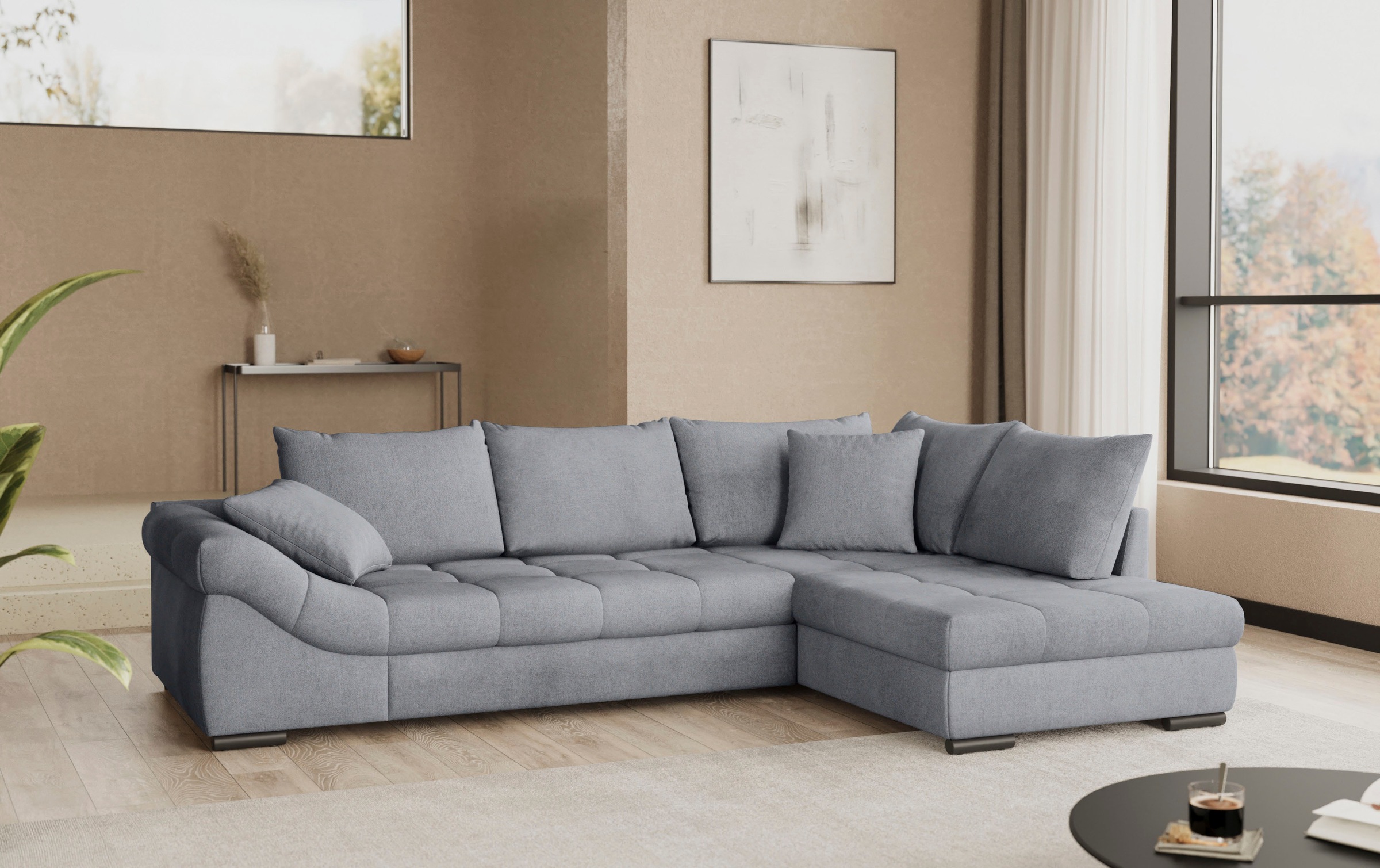 Mr. Couch Ecksofa »Allegro, L-Form«, mit Hochschläfer-Bettauszug, wahlweise mit Kaltschaum