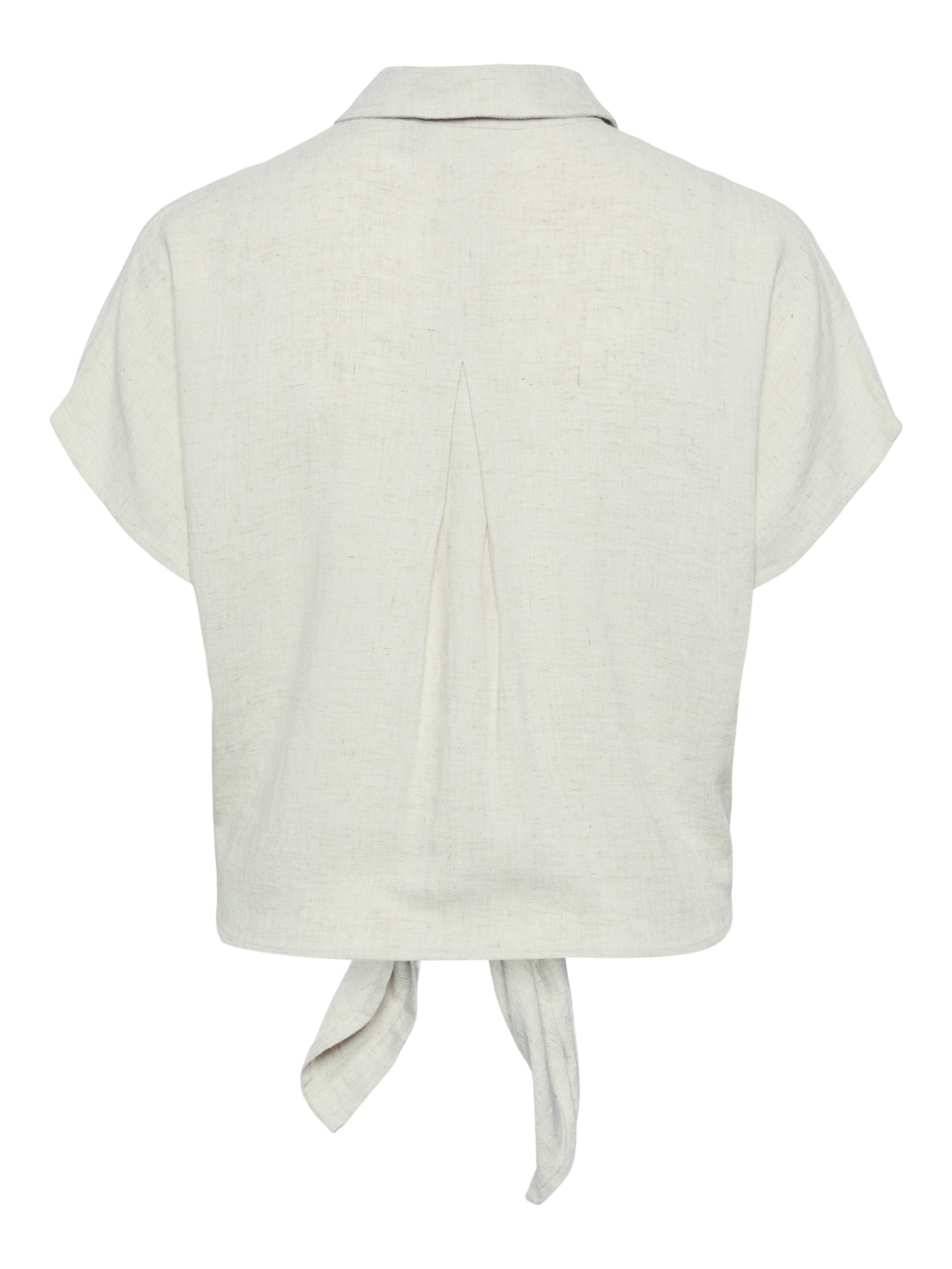 pieces Kurzarmbluse »PCVINSTY SS LINEN TIE SHIRT NOOS«