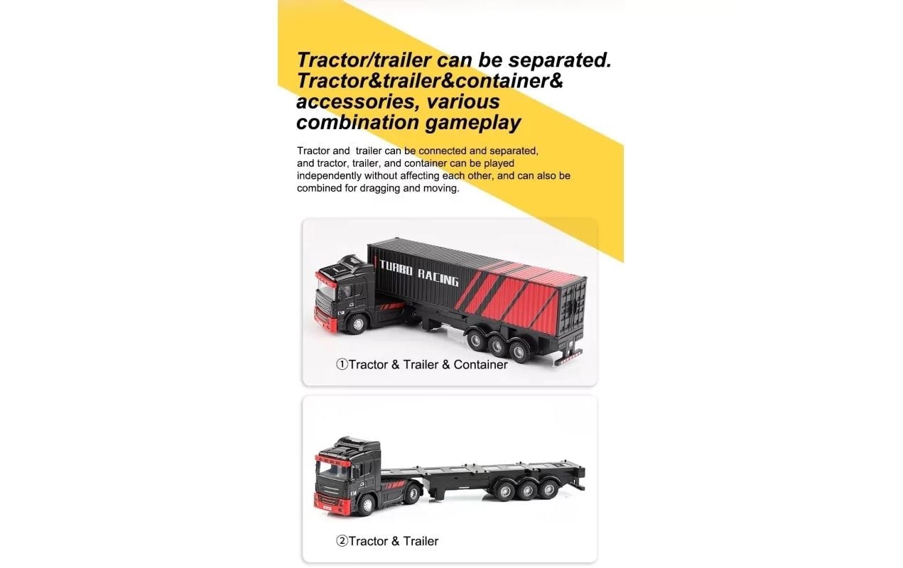 RC-LKW »Turbo Racing Lastwagen C50 mit Anhänger Schwarz,«