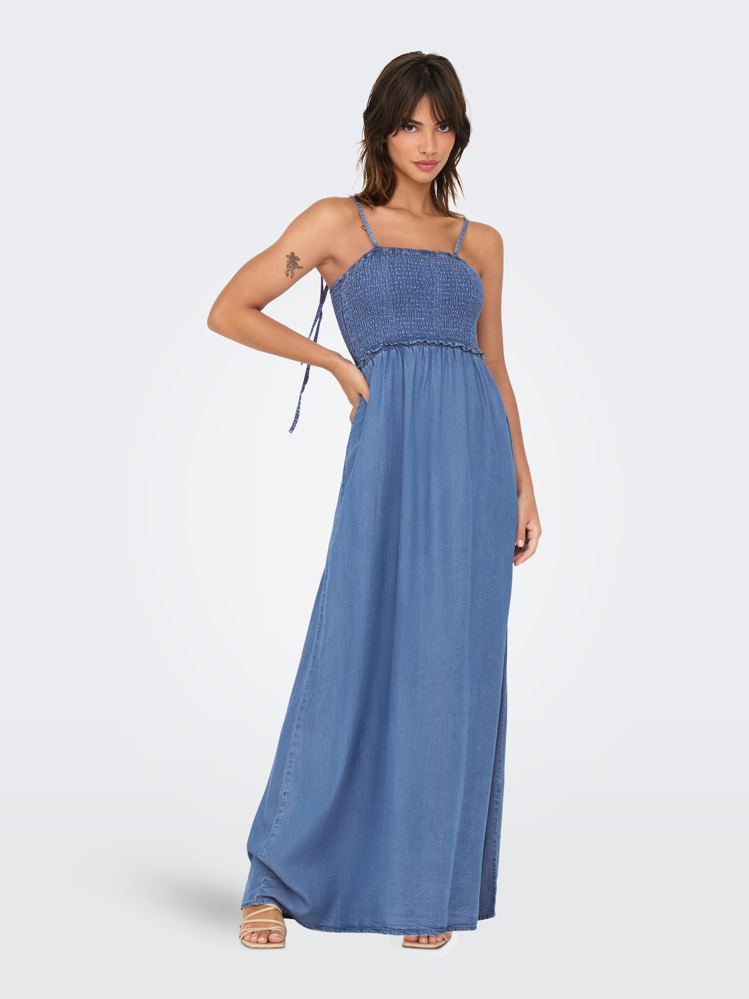 ONLY Maxikleid »ONLCHARIS LIFE SMOCK MAXI DRESS WVN«, Sommerkleid