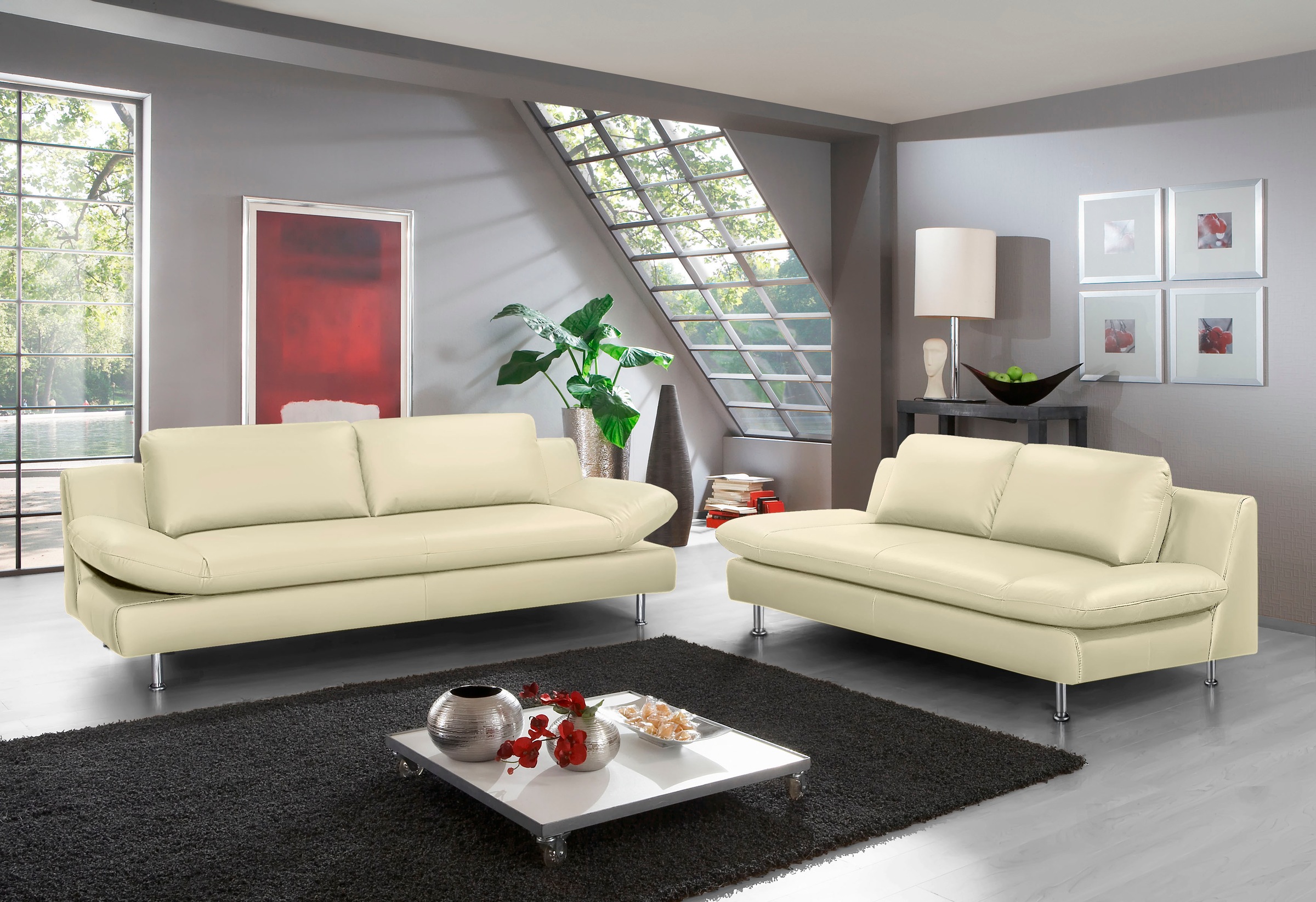 PLACES OF STYLE 3-Sitzer "Redding" in Naturleder