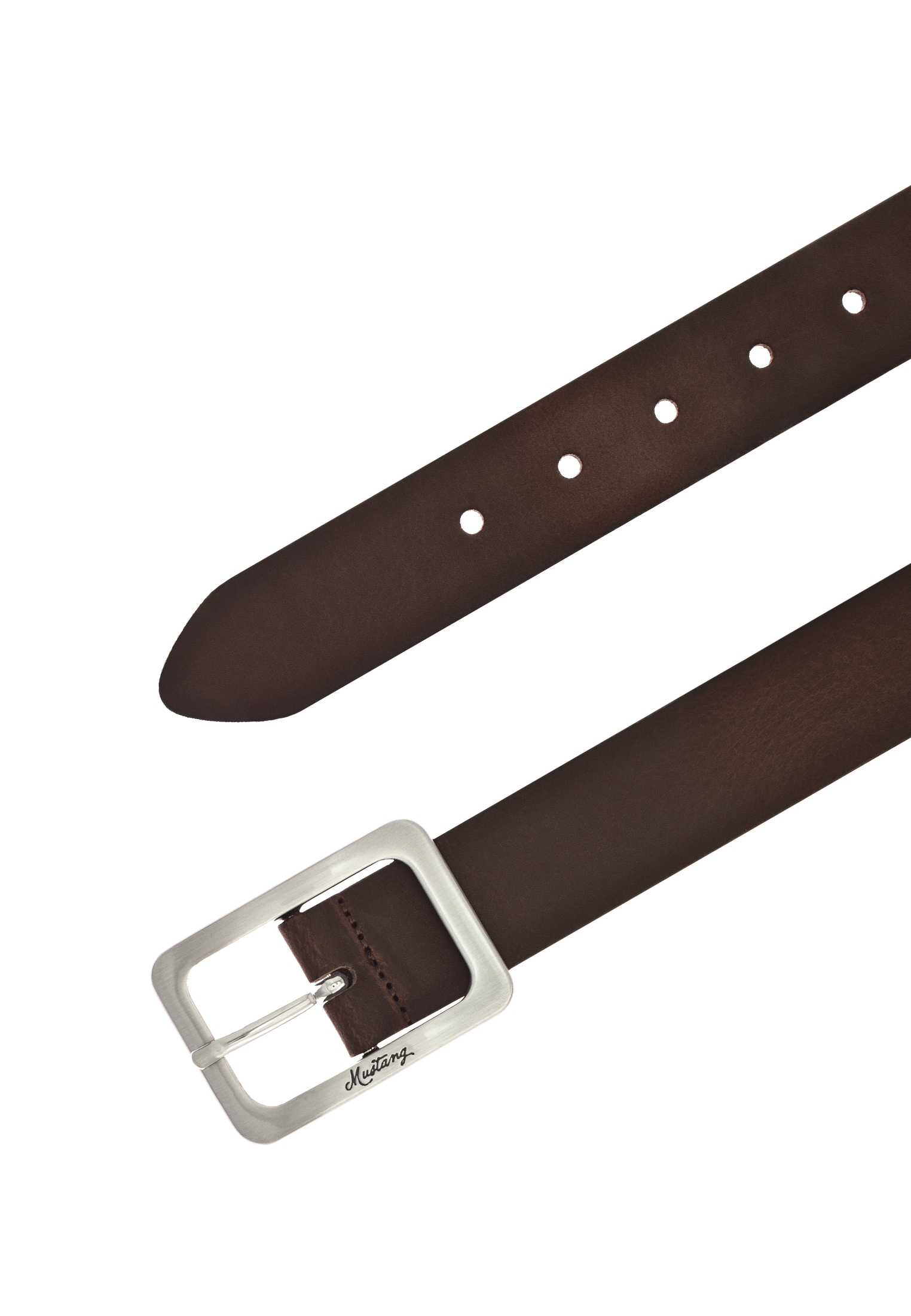 MUSTANG Ledergürtel, Eckige, mattfarbene Schliesse, 3,5 cm