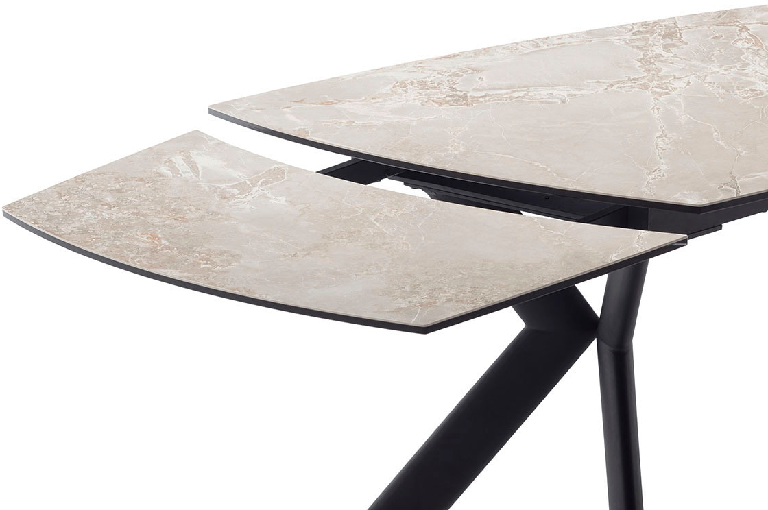 MCA furniture Esstisch »OSSANA Vierfusstisch 180-260 cm«, (Einzelstück), Keramik,Metall,Stirnauszug,ausziehbar,Tischplatte 13 mm,8-10 Personen