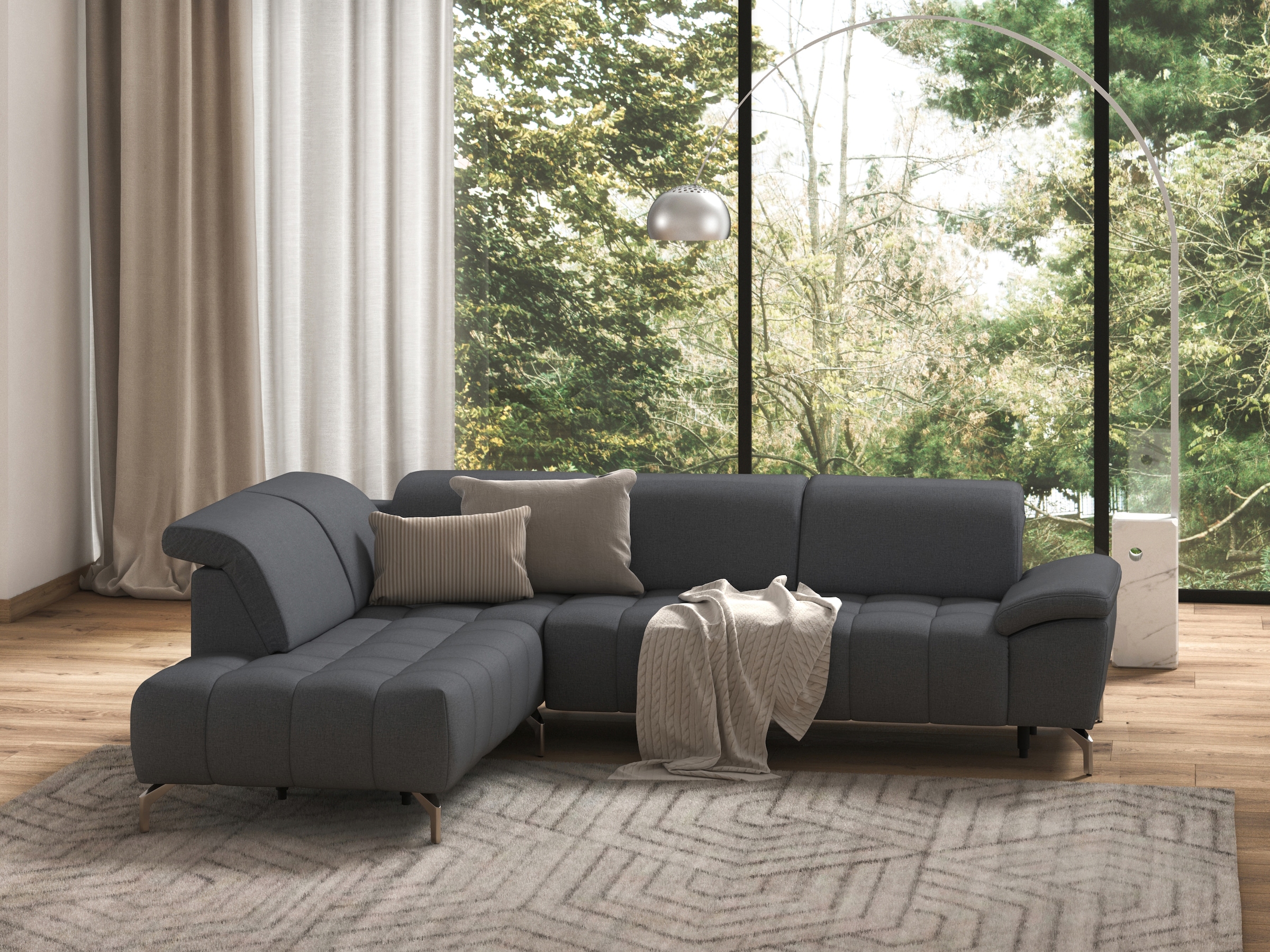 sit&more Ecksofa »Cool L-Form«, wahlweise mit Kopfteilverstellung und Vorziehsitz, motorisch