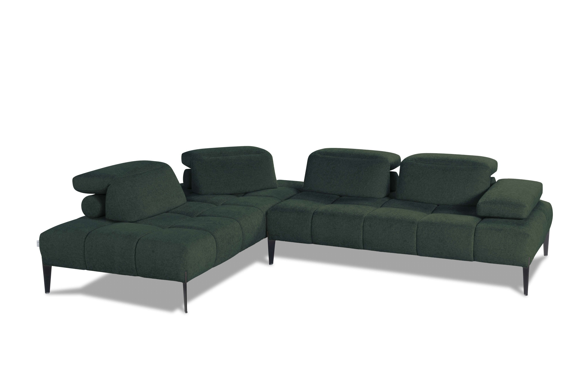 CALIA ITALIA Ecksofa "Skyline, Made in Italy, Design-Sofa, L-Form, mit Sitztiefenverstellung" verstellbare Armlehne und Kopfstütze für maximalen Komfort