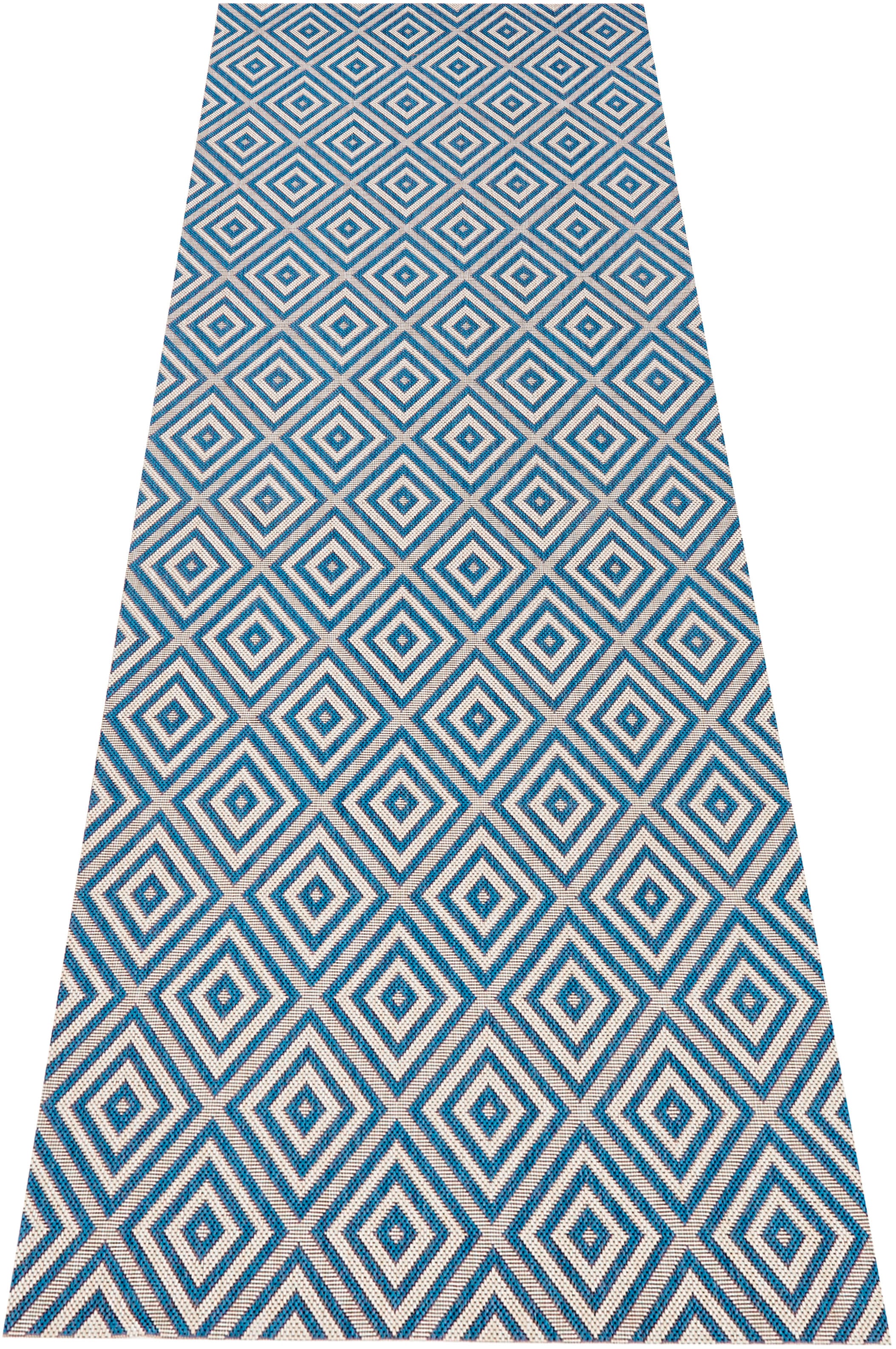 NORTHRUGS Teppich »Karo«, rechteckig, 8 mm Höhe, In- & Outdoor, Läufer, Wetterfest, Raute, Balkon, Garten, Flur