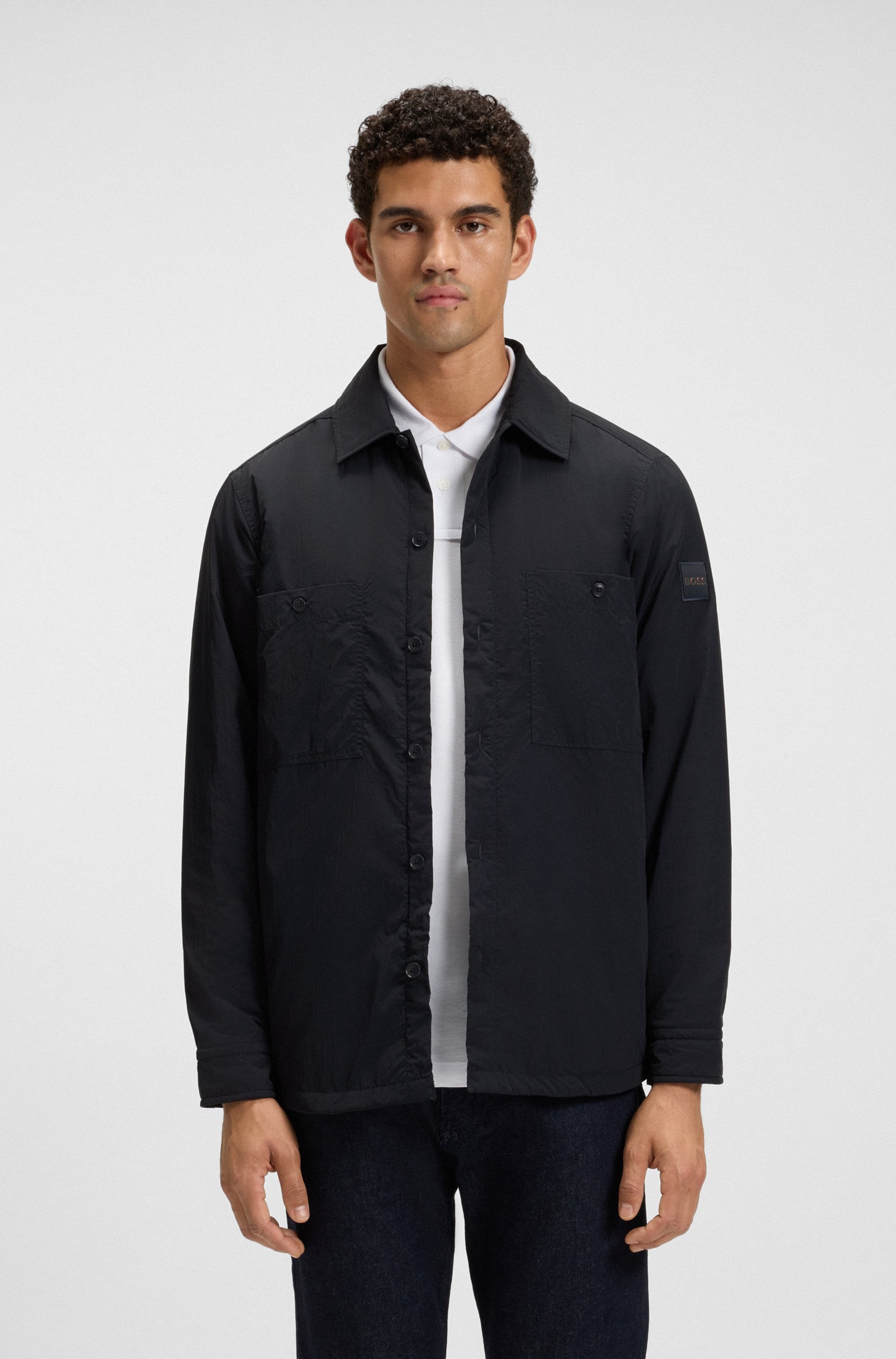 BOSS ORANGE Langarmhemd »Locky« leicht wattiert, oversize fit