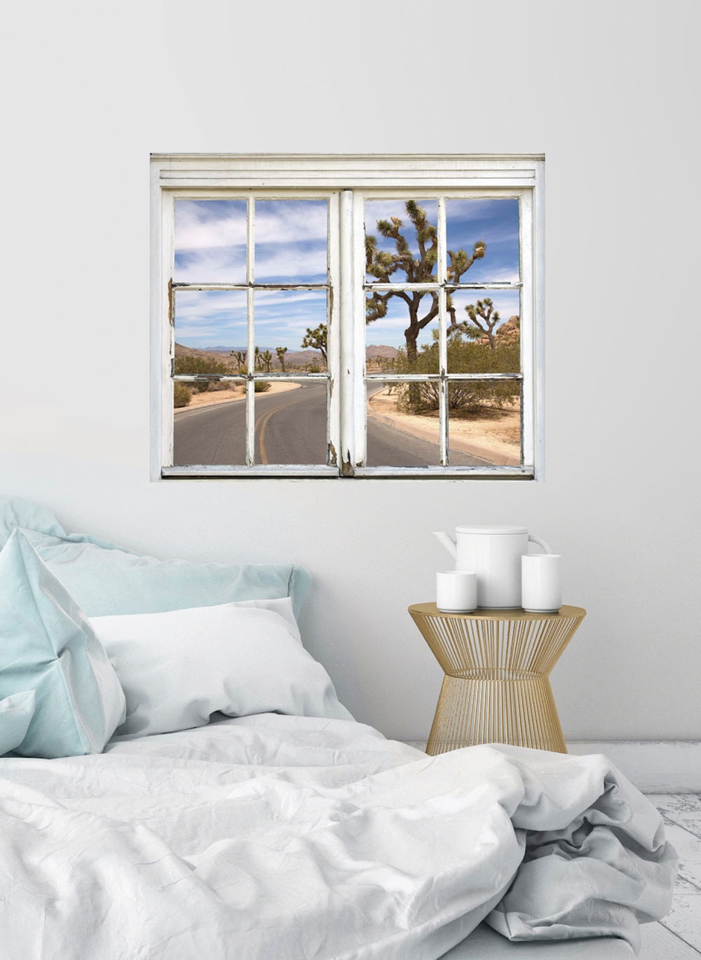 queence Wandsticker »Landstrasse«, Wandsticker, Wandbild, selbstklebend, 3D, Fenster
