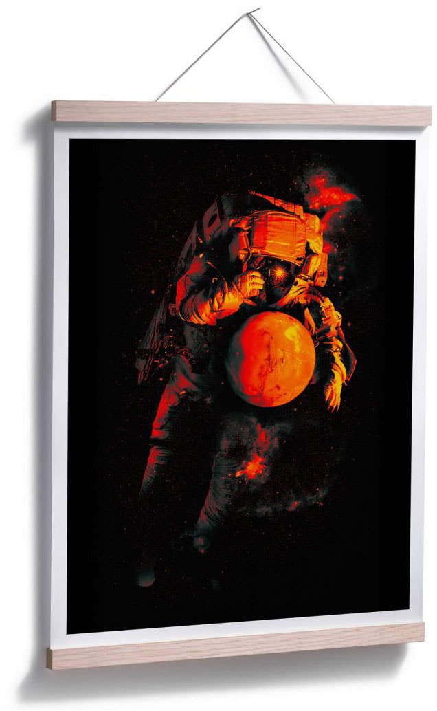 Wall-Art Poster »Astronaut Schwarz Mars Wandbild, Jelmoli-Versand (1 online | Weltall«, St.), Wandposter shoppen Poster, Bild, Astronaut
