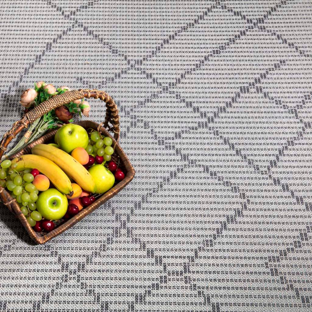 Carpet City Outdoorteppich »PALM3526«, rund, 5 mm Höhe, Wetterfest & UV-beständig, für Balkon, Terrasse, Küche, flach gewebt